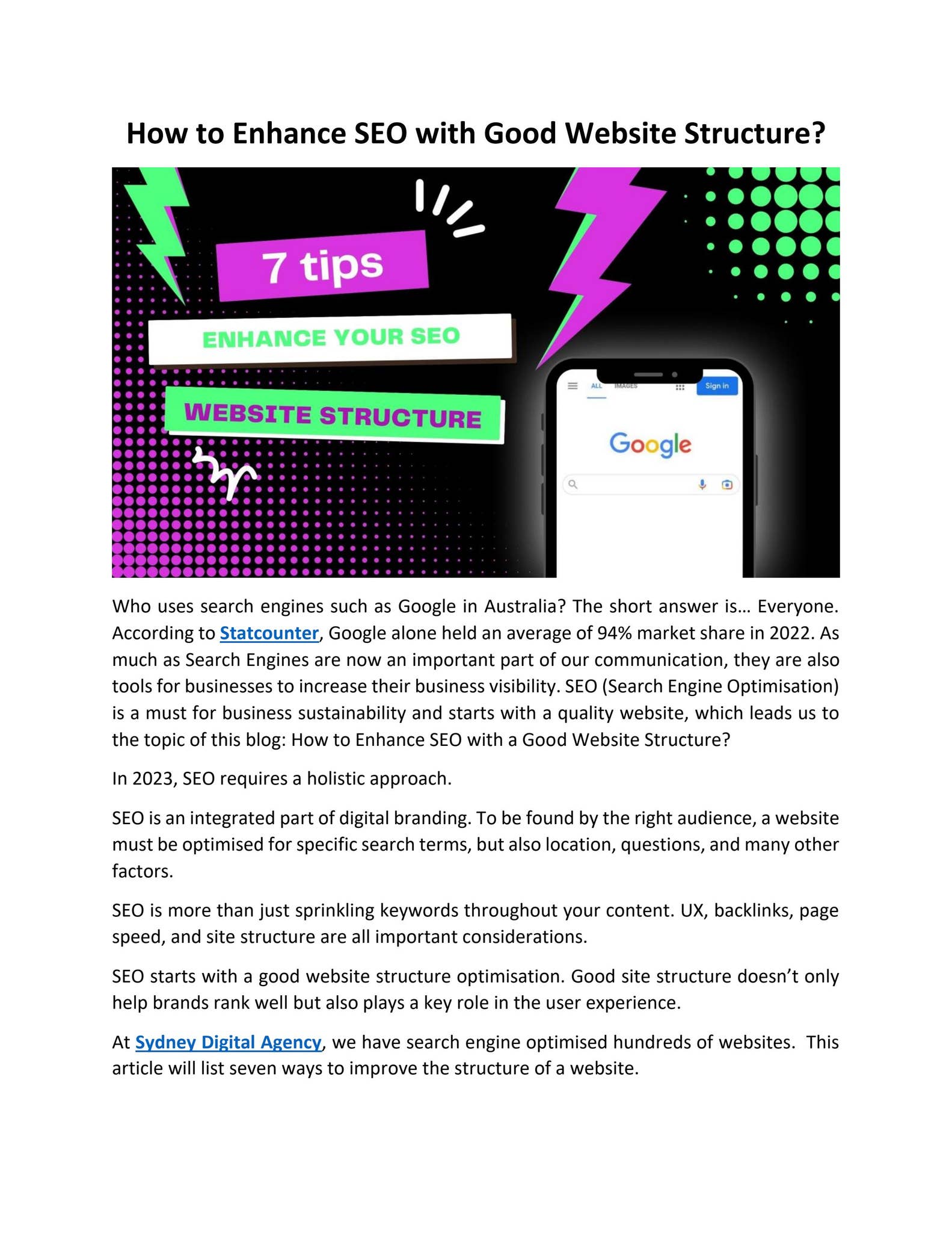How to Enhance SEO with Good Website Structure? by farhadmalegam - Issuu