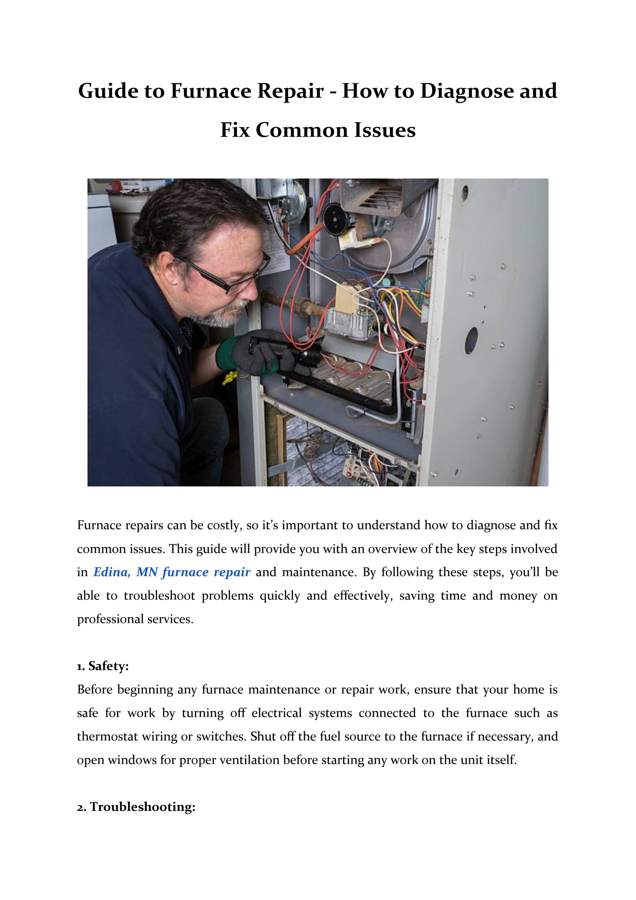 Guide to Furnace Repair How to Diagnose and Fix Common Issues by John