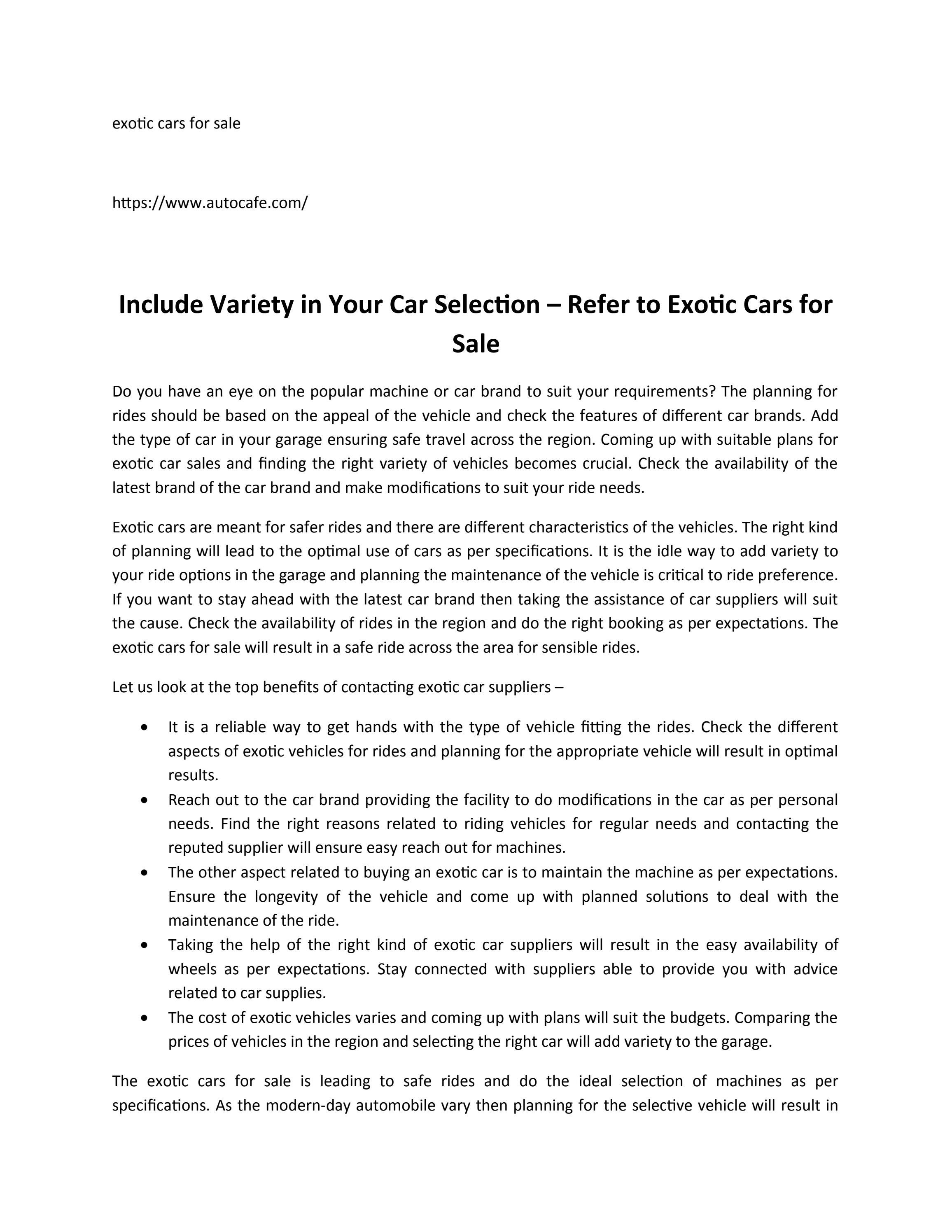 Exotic Car For Sale by Auto Cafe of Florida Issuu