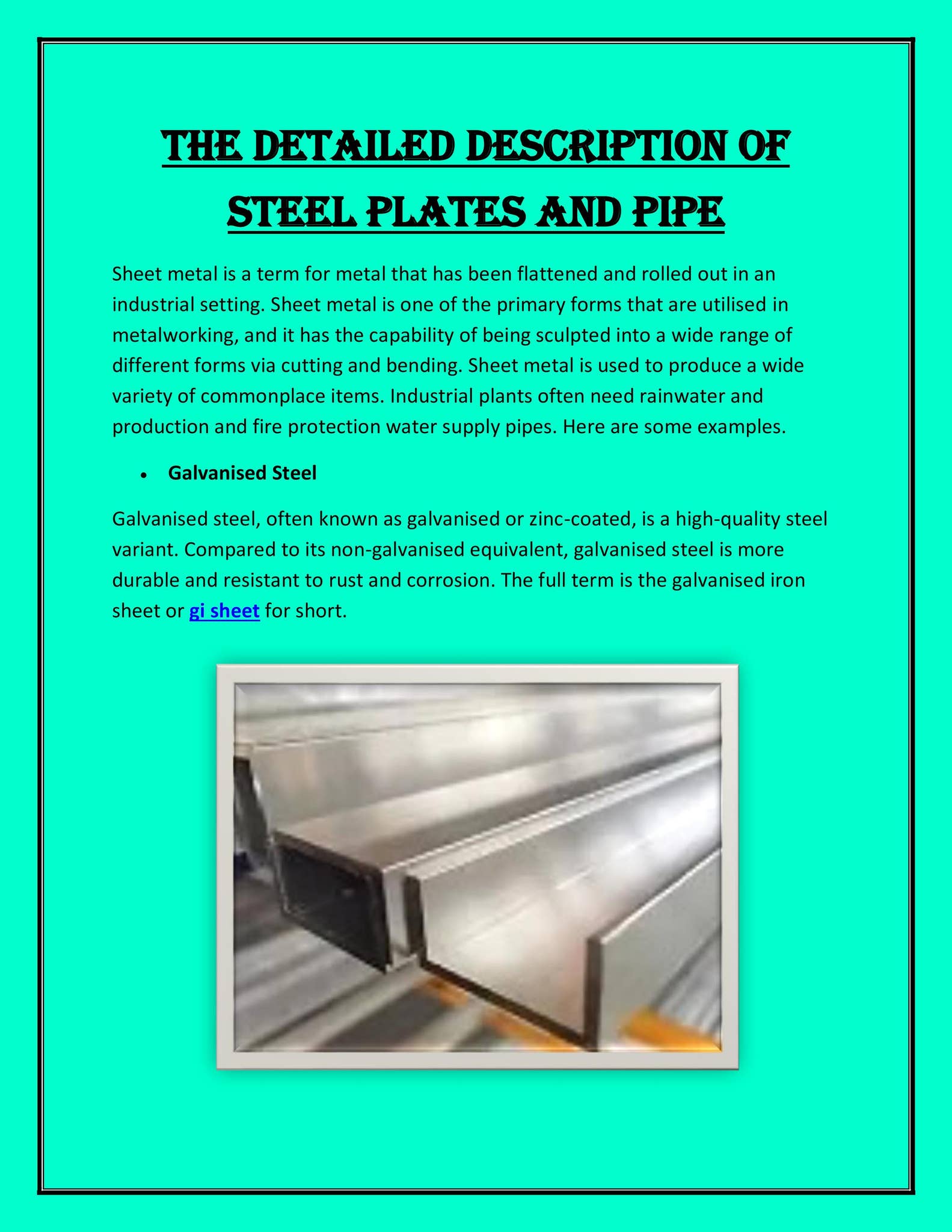 The Detailed Description of Steel Plates and Pipe by Kianhuatmetal - Issuu