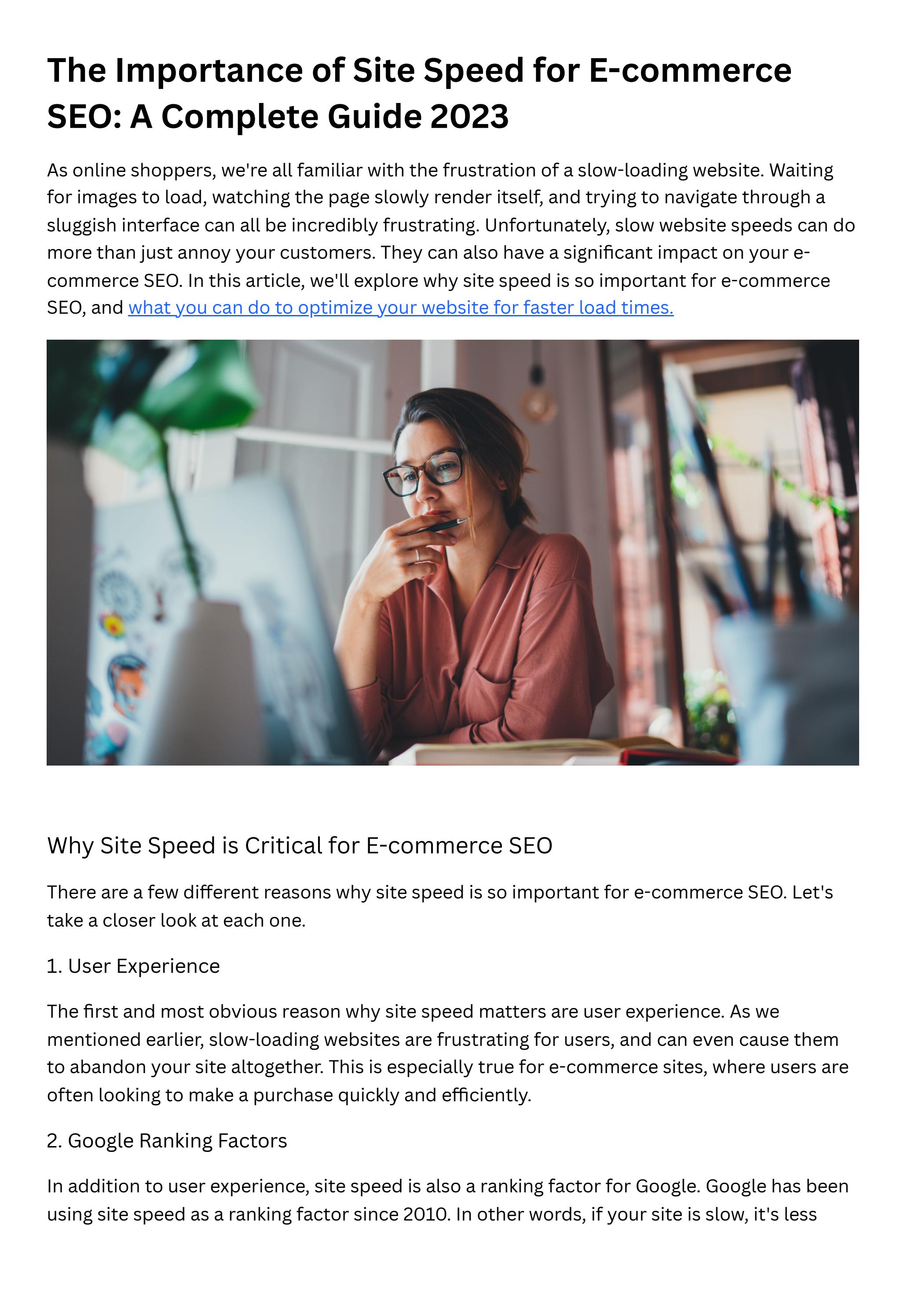Content to image for Improving e-commerce site speed