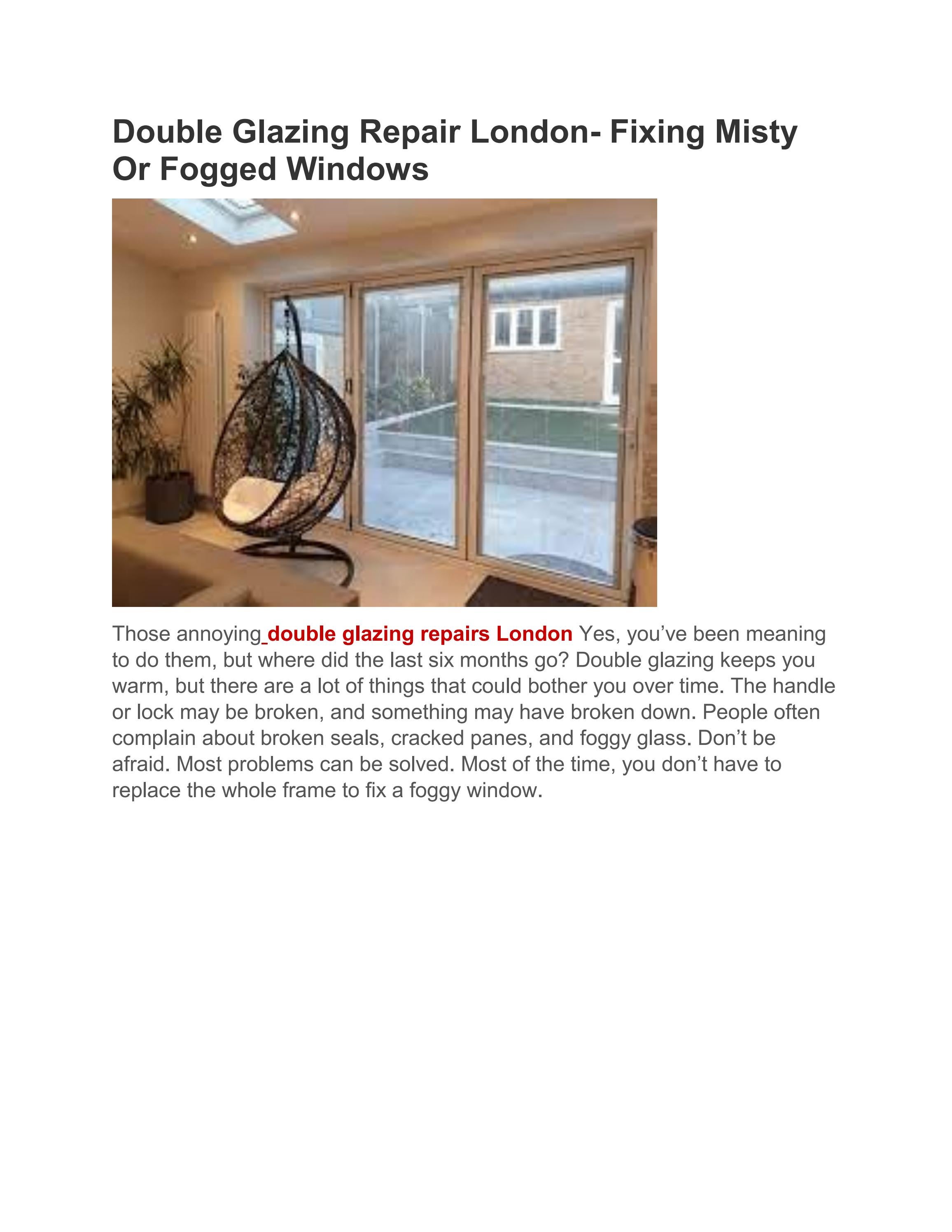 Double Glazing Repair London Fixing Misty Or Fogged Windows by
