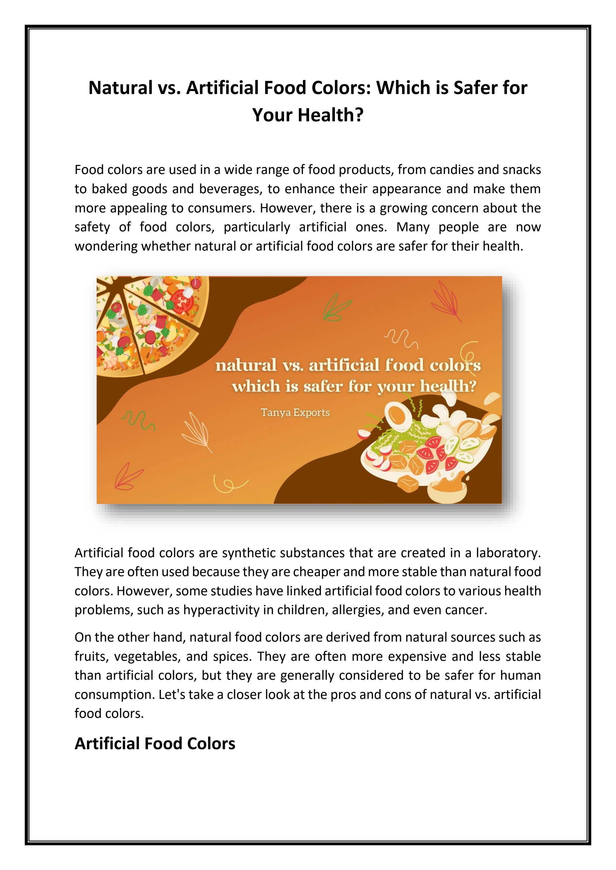 Uyuna'S Guide To Natural & Artificial Food Colors - d5ubbmf