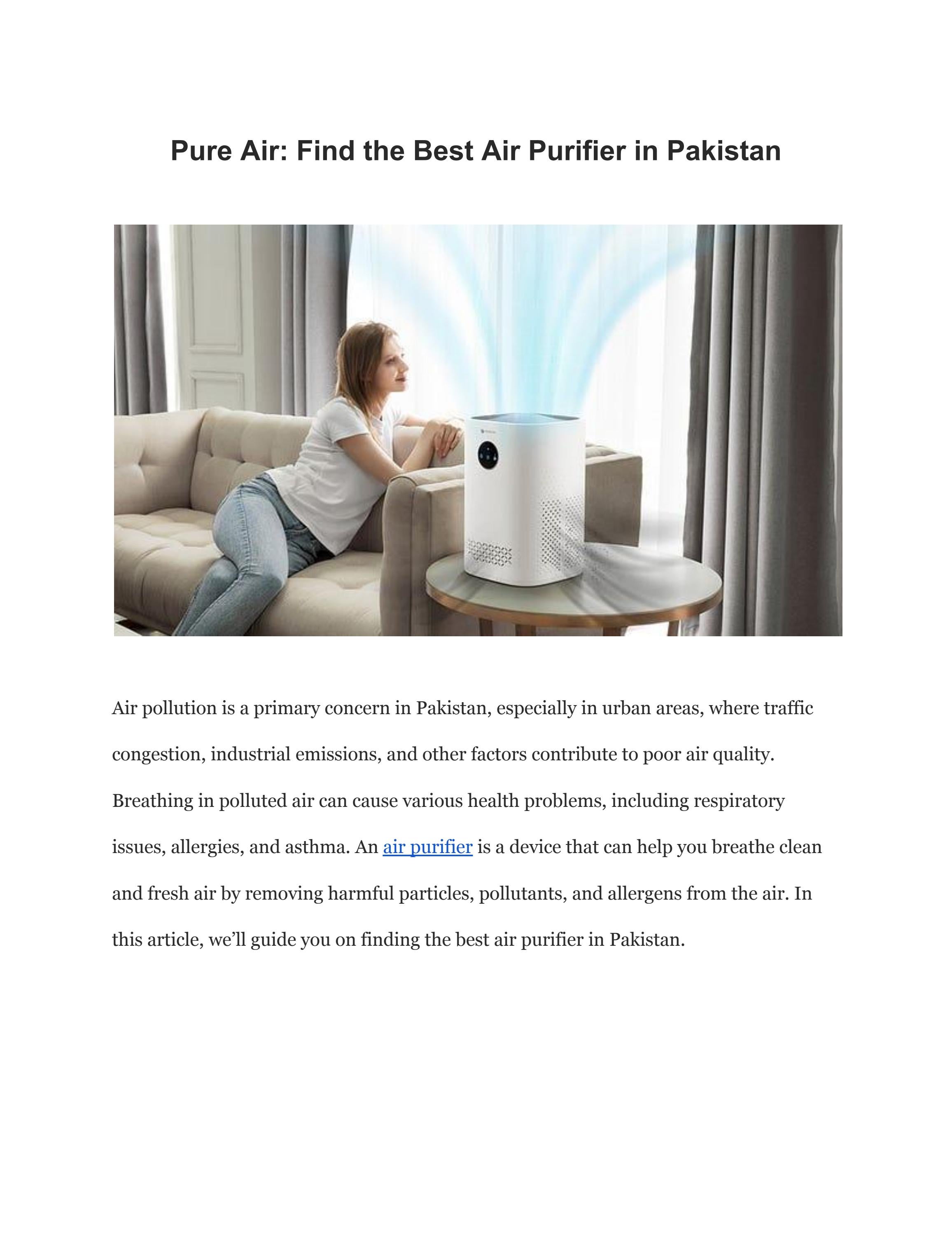 Pure Air Find the Best Air Purifier in Pakistan by kanwal Fatima Issuu