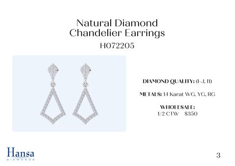 Andrew Fox 灯饰目录 · Natural Diamond 吊灯 Earrings × Necklace Presentation 第 4 页