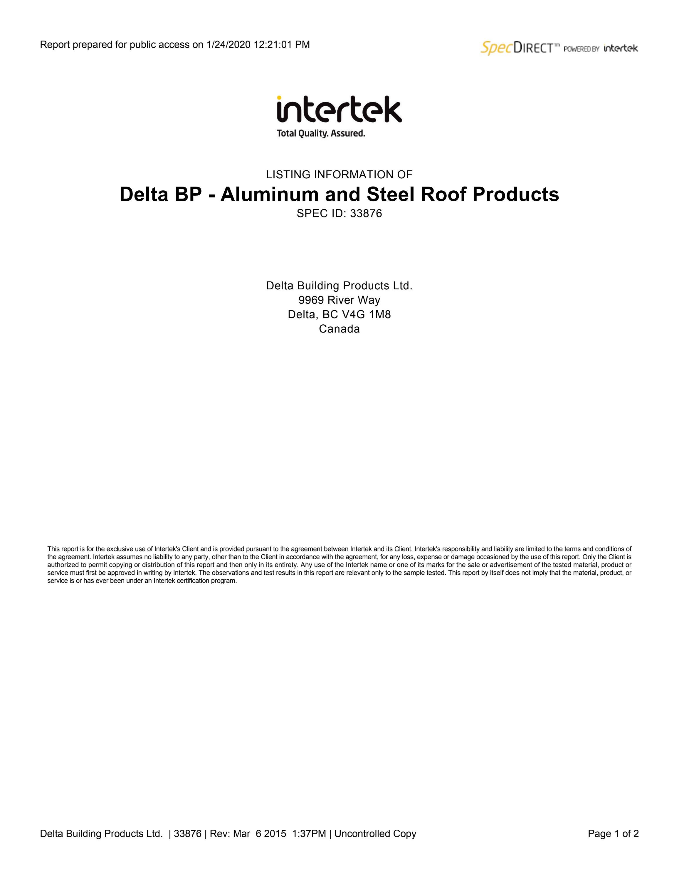 Interlock Roofing UL2218 Intertek by Interlock Metal Roofing Issuu