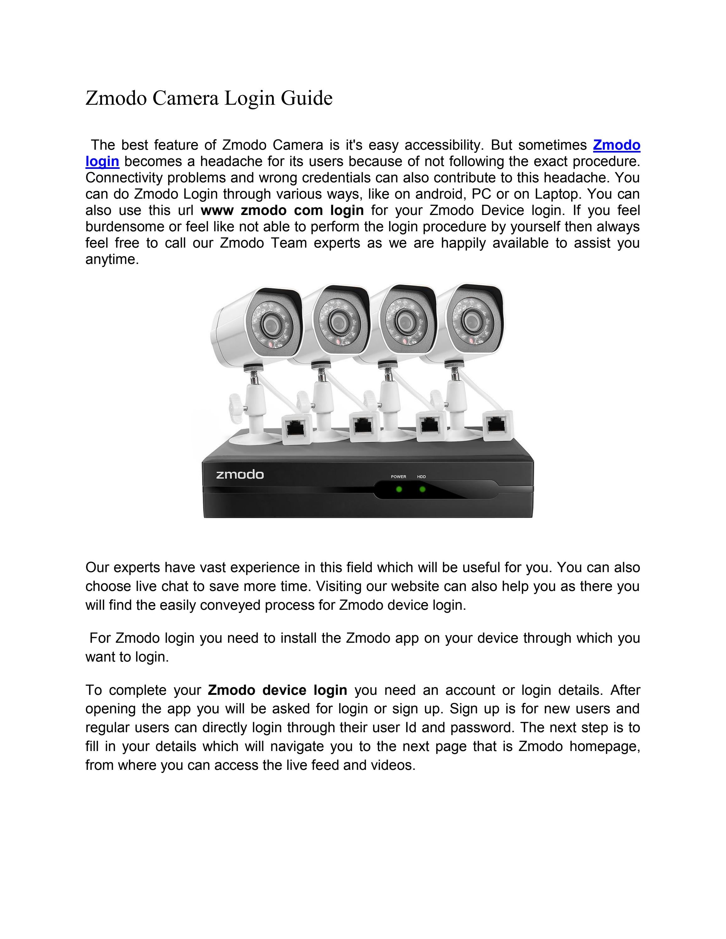 Zmodo Camera Login Guide by Zmodosecure Issuu