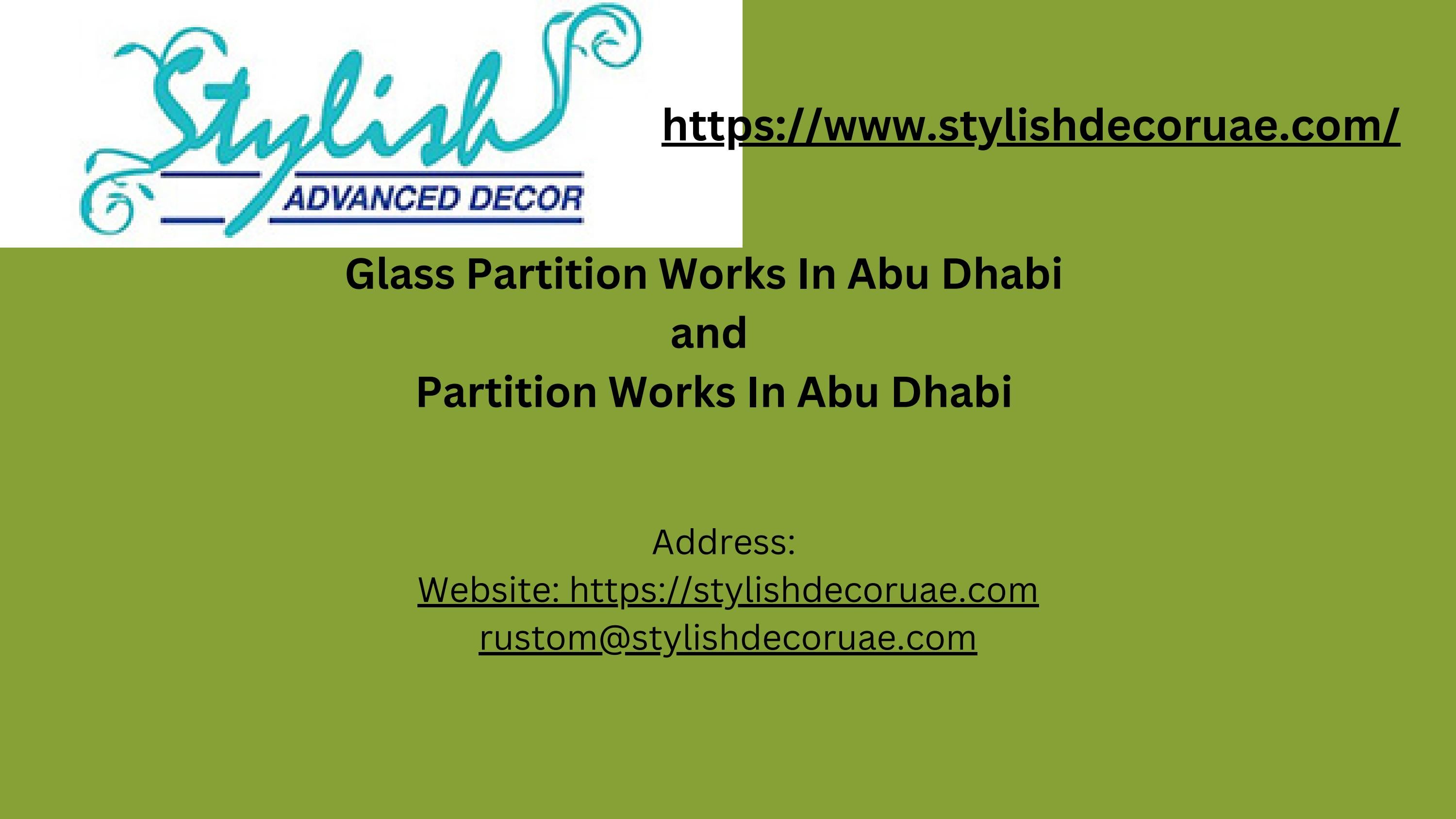 Glass Partition Works in Abu Dhabi by Stylish Decor UAE by stylish