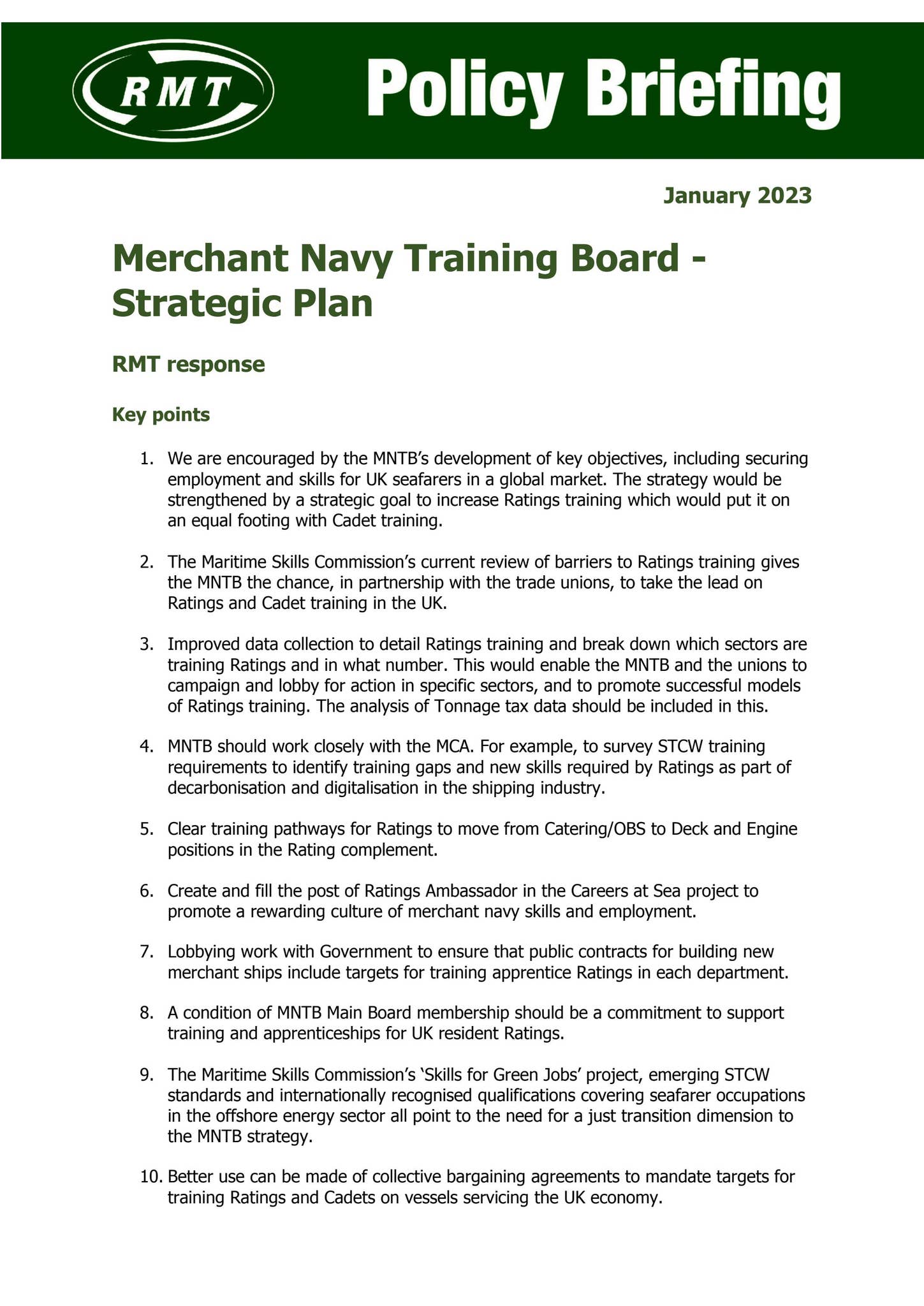 Merchant Navy Training Board - Strategic Plan by RMT Union - Issuu