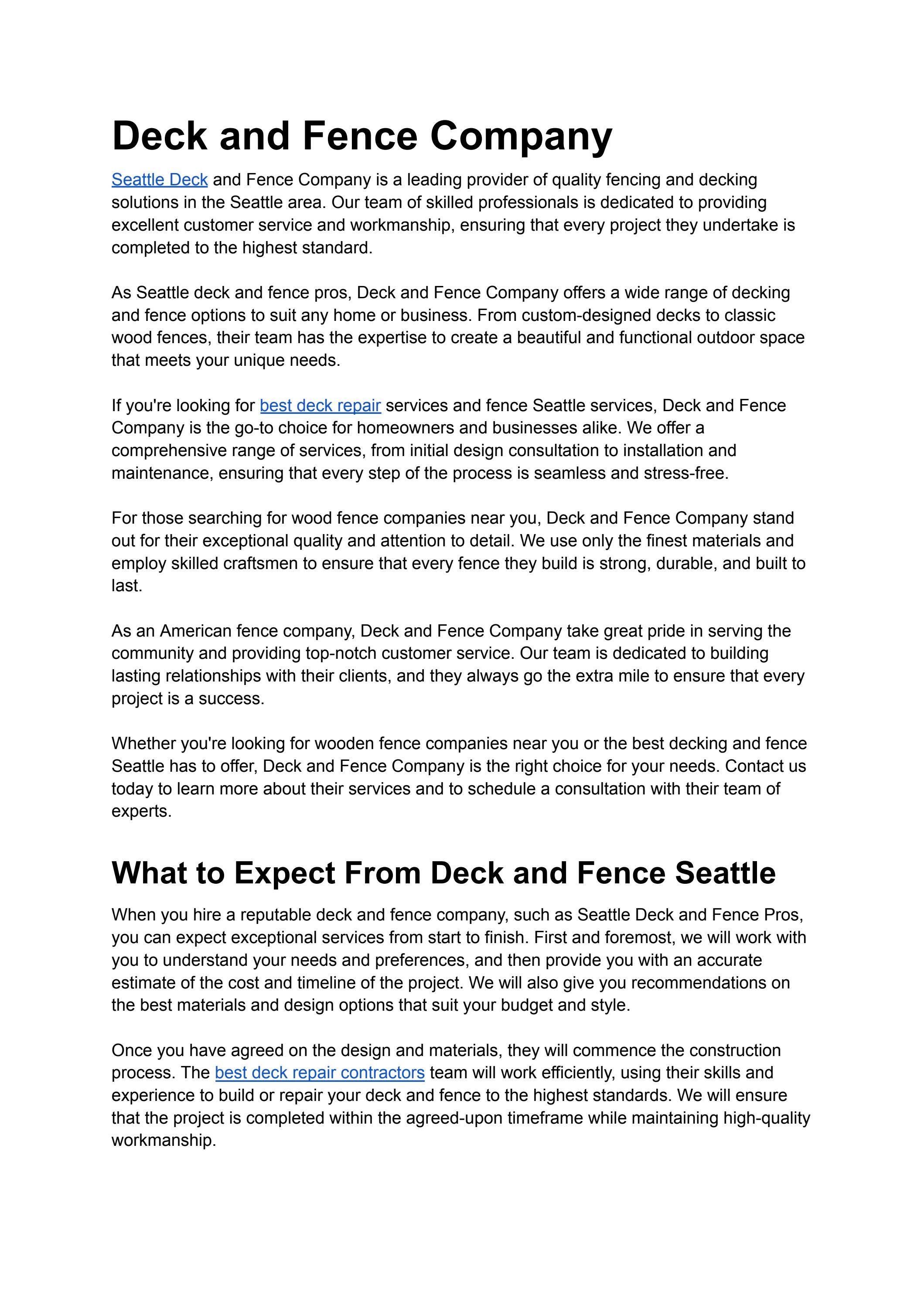 Best Deck Repair by Seattle Deck and Fence Pros Issuu