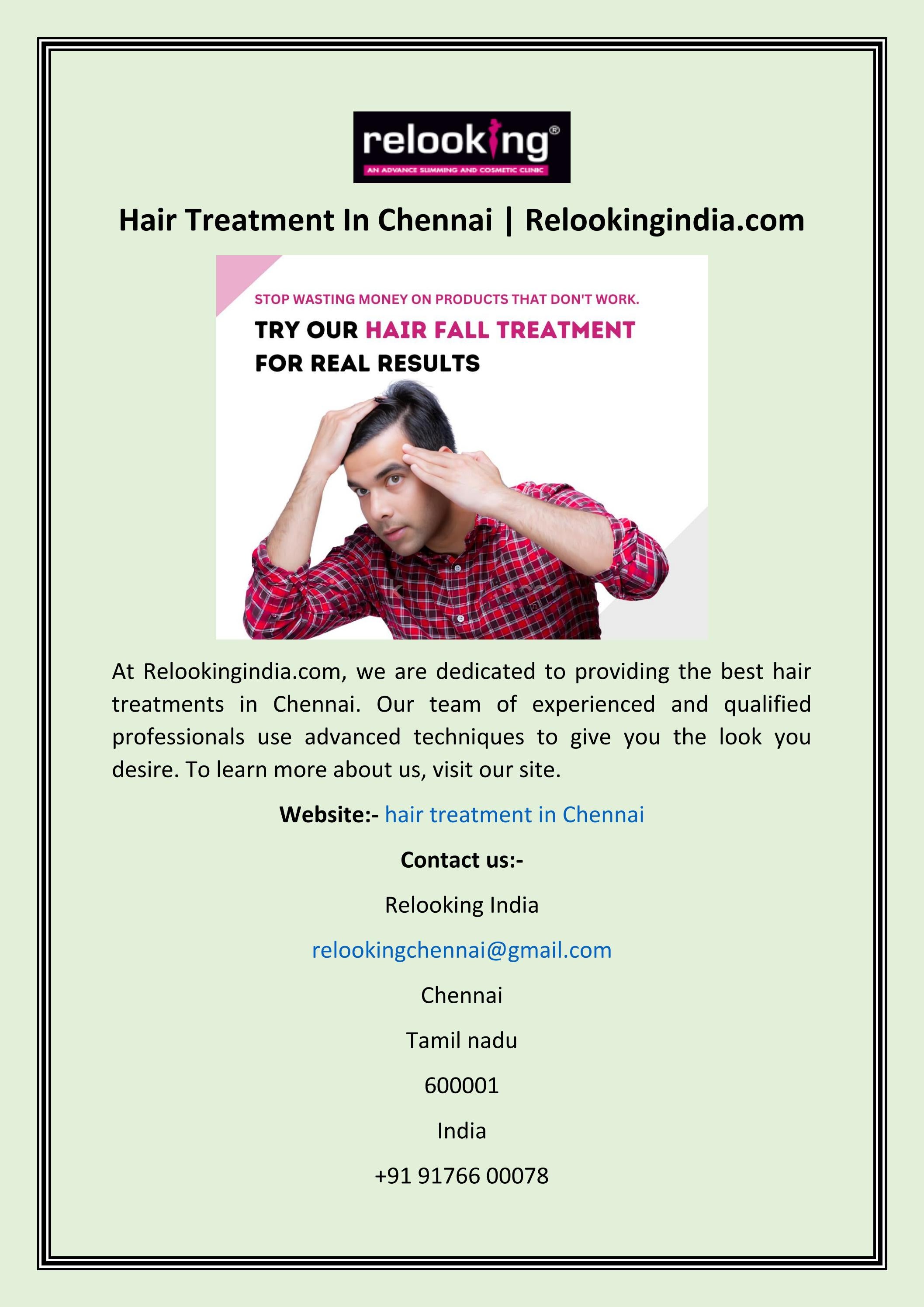 Details 76+ best hair treatment in chennai latest in.eteachers