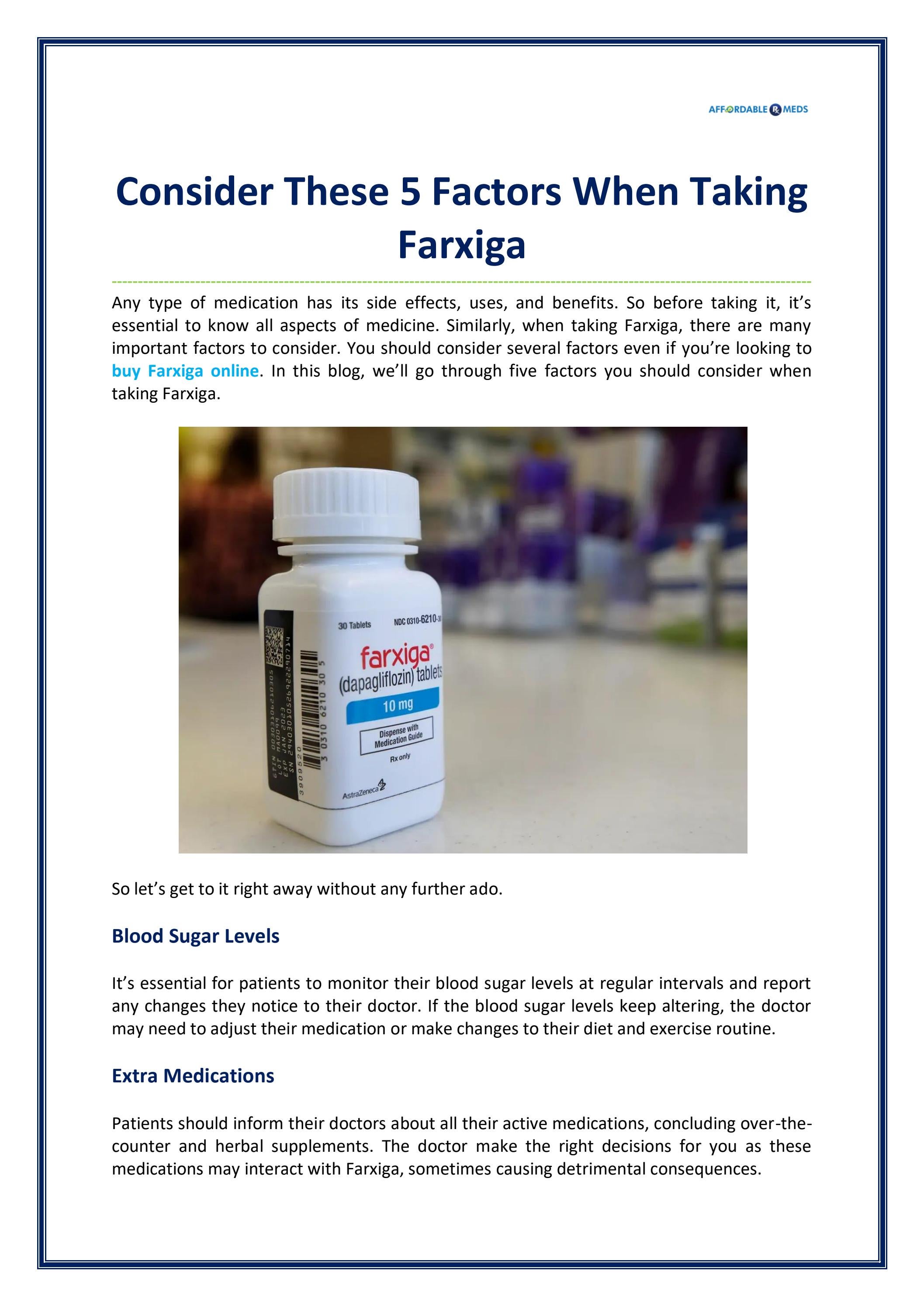Consider These 5 Factors When Taking Farxiga by Affordable Rx Meds Issuu