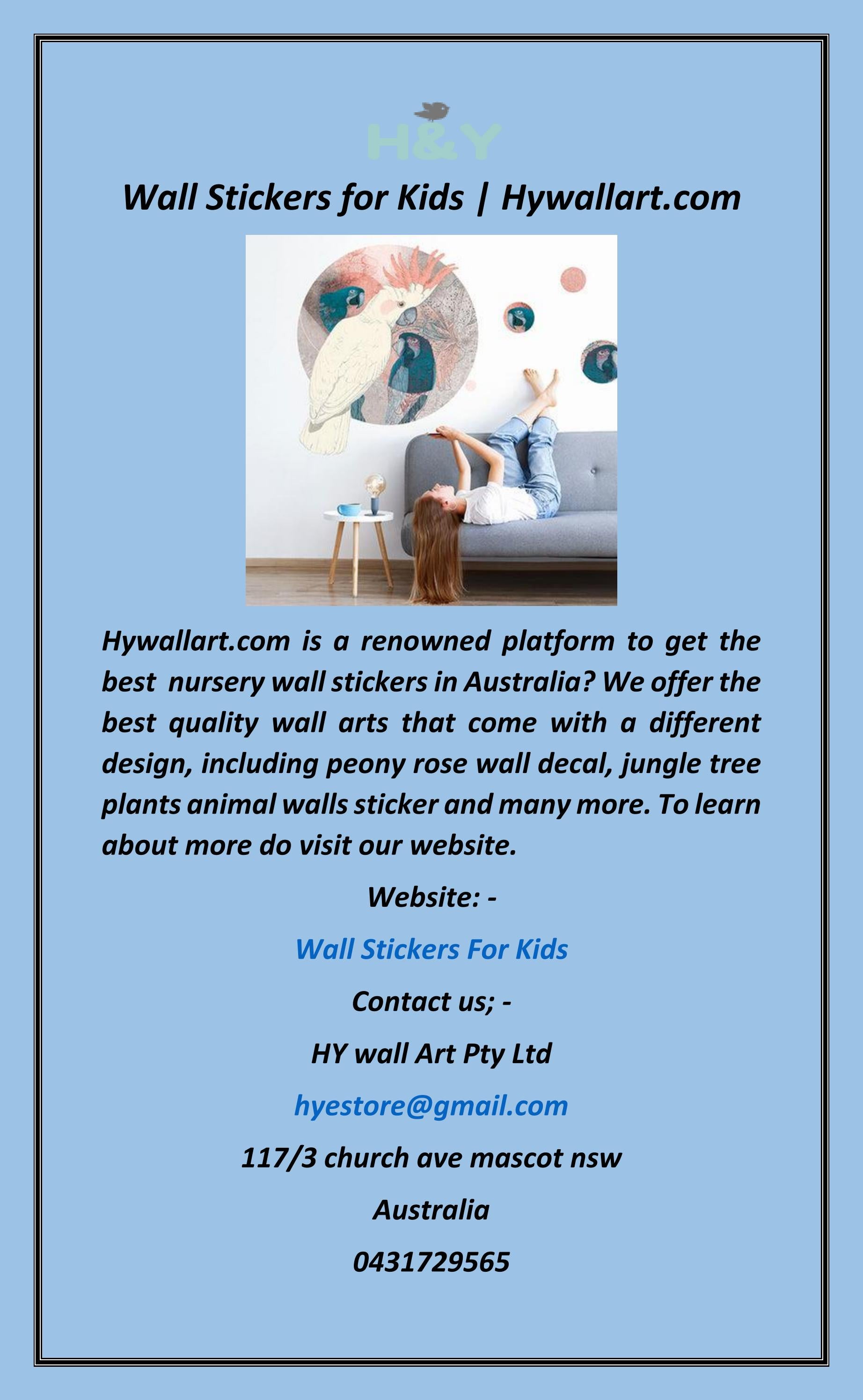 Wall Stickers for Kids by HY wall Art Pty Ltd Issuu