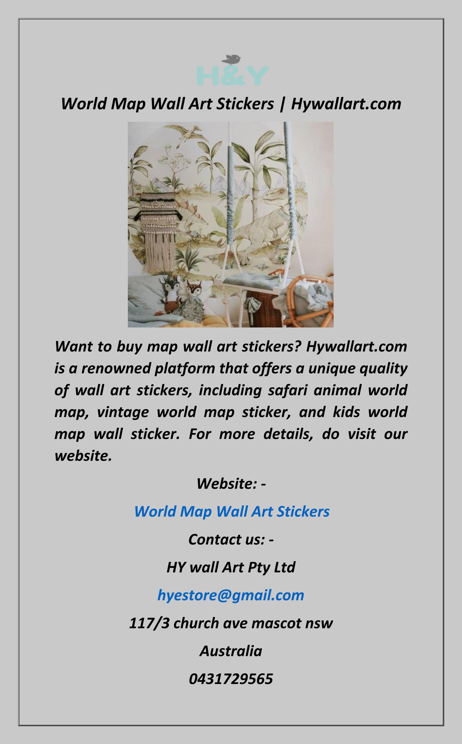World Map Wall Art Stickers by HY wall Art Pty Ltd Issuu