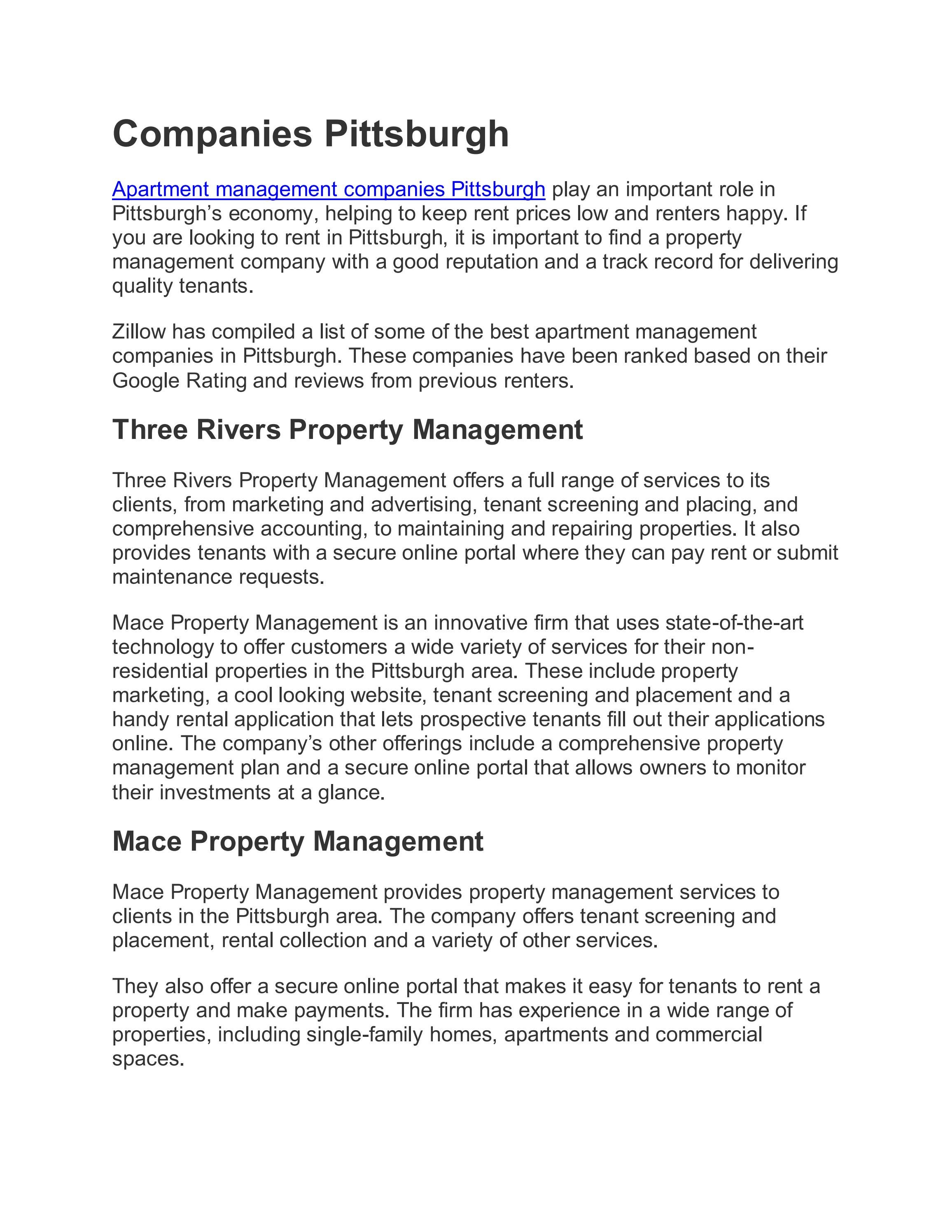 Apartment Management Companies Pittsburgh by Andrew paul Issuu