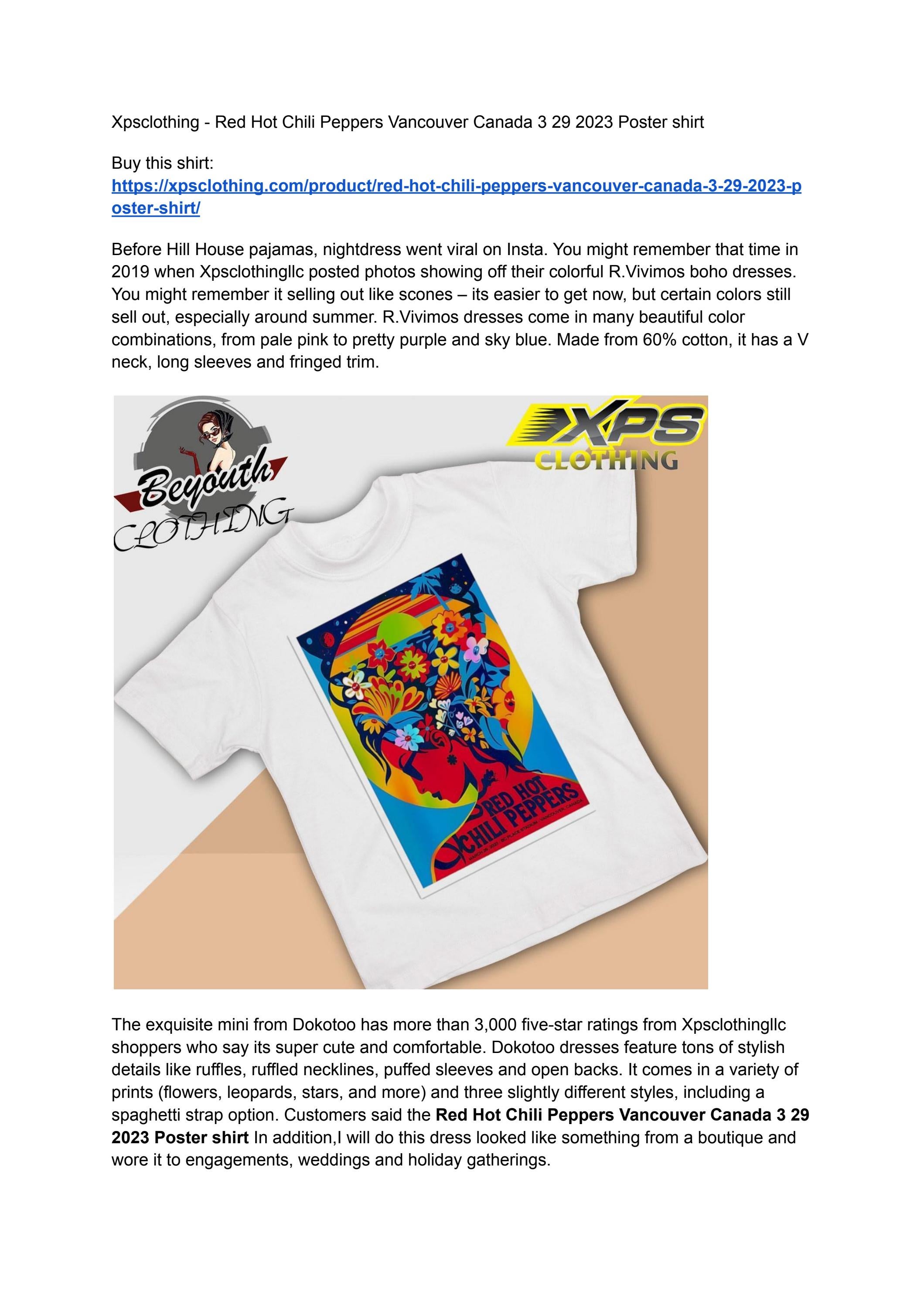 Xpsclothing Red Hot Chili Peppers Vancouver Canada 3 29 2023 Poster