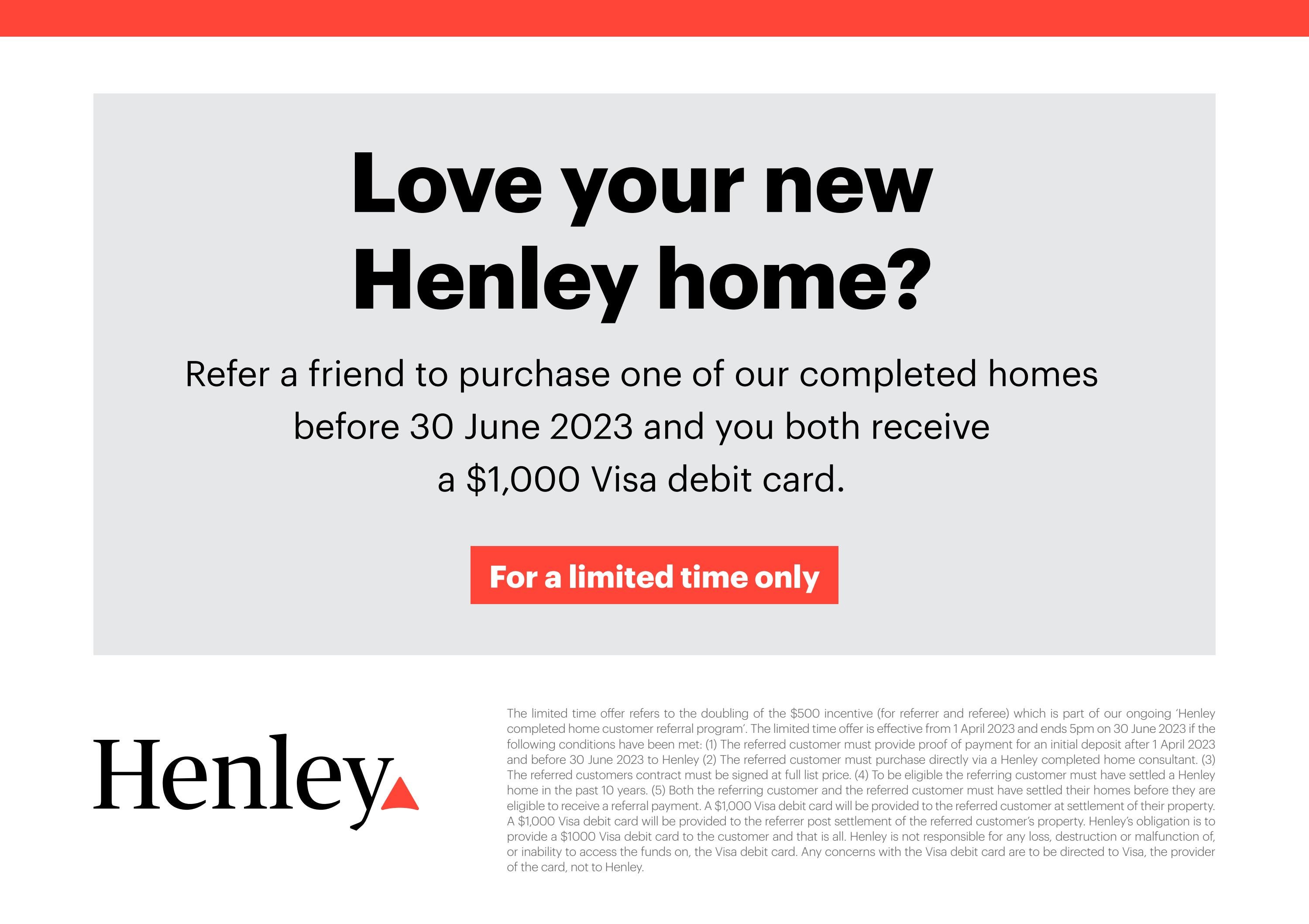 Completed Homes referral offer April 1 2023 by Henley Issuu