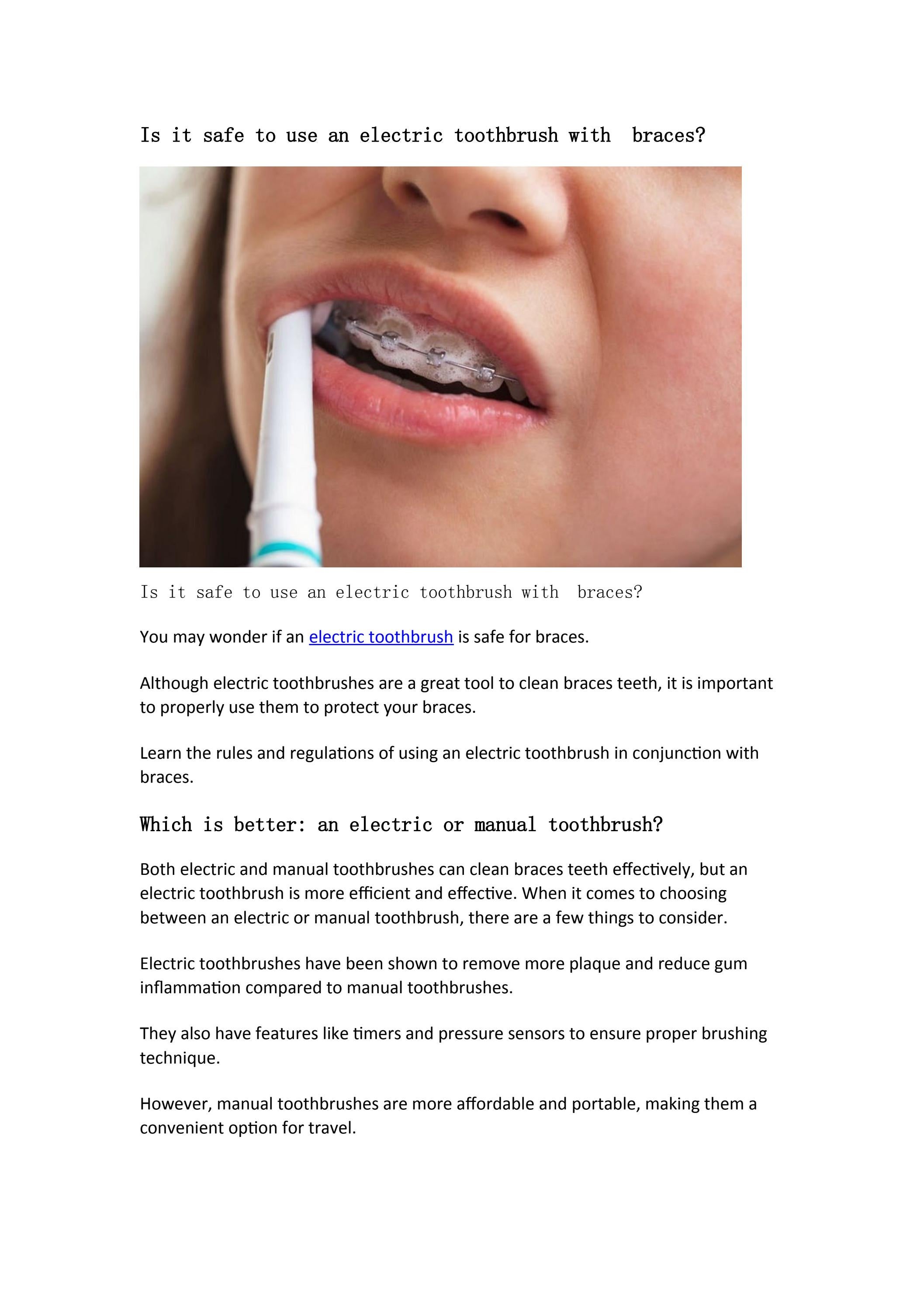 Is it safe to use an electric toothbrush with braces by jm zhong Issuu