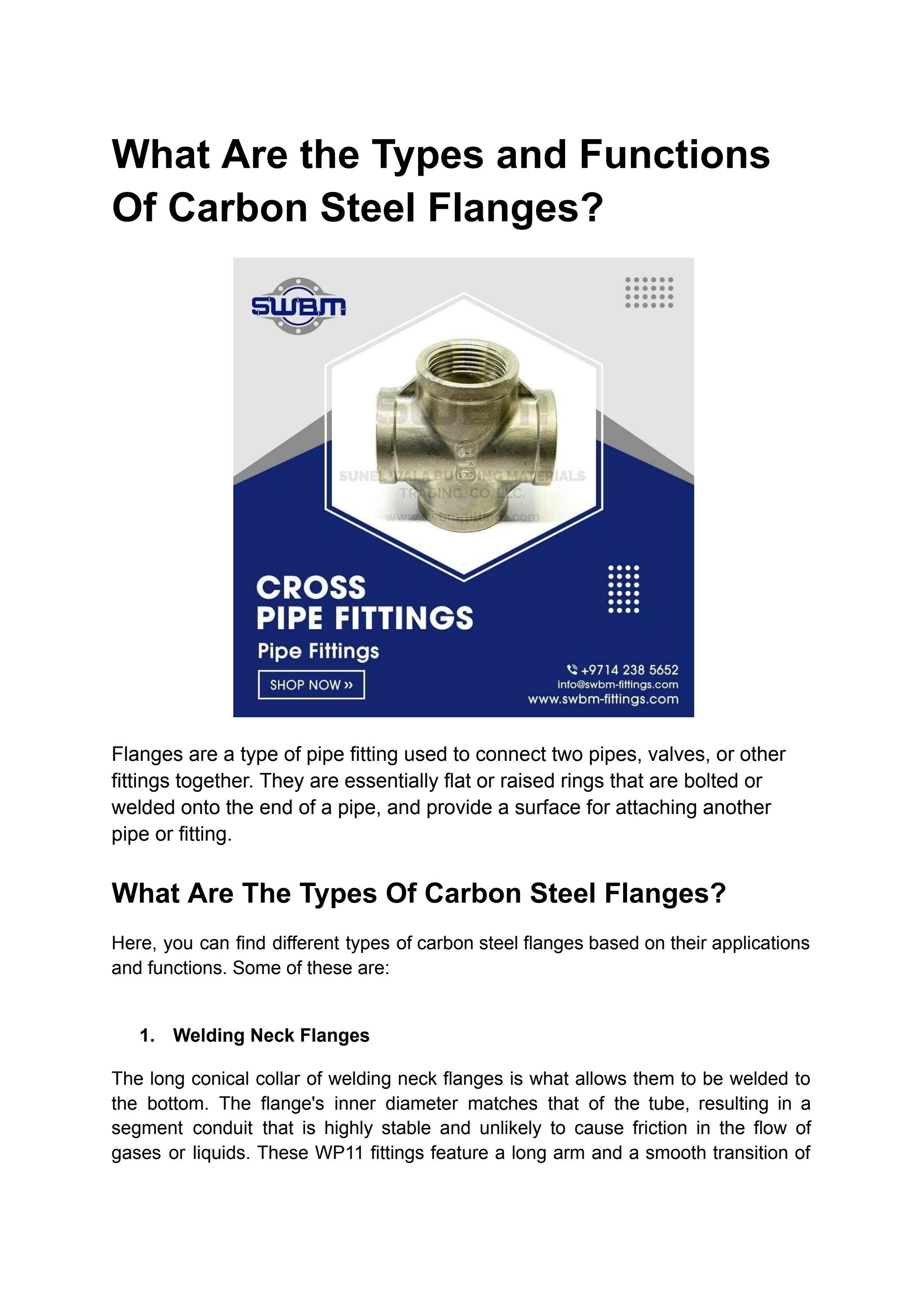 What Are the Types and Functions Of Carbon Steel Flanges? by Sunel Wala