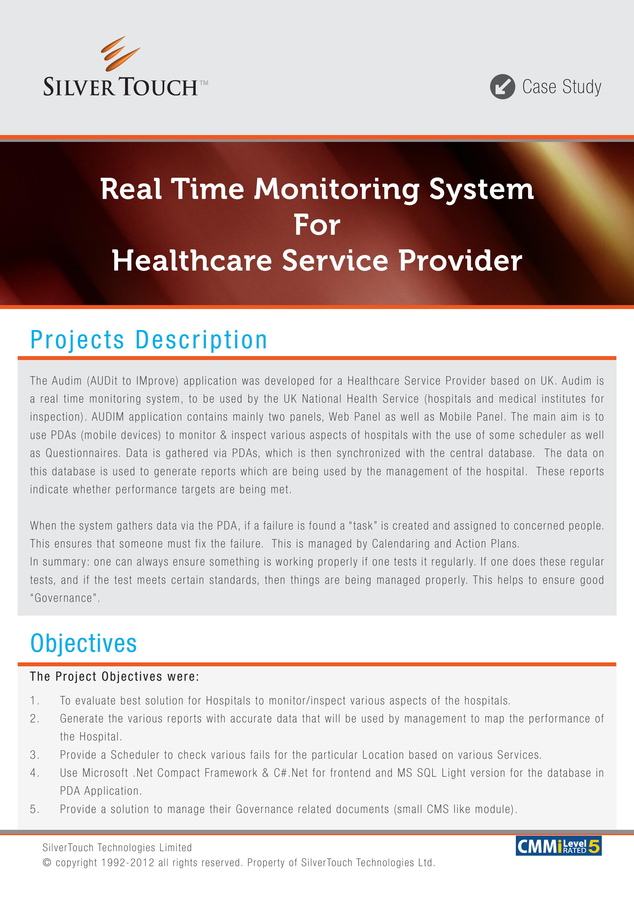 Silver Touch Develops Real Time Monitoring System for Healthcare
