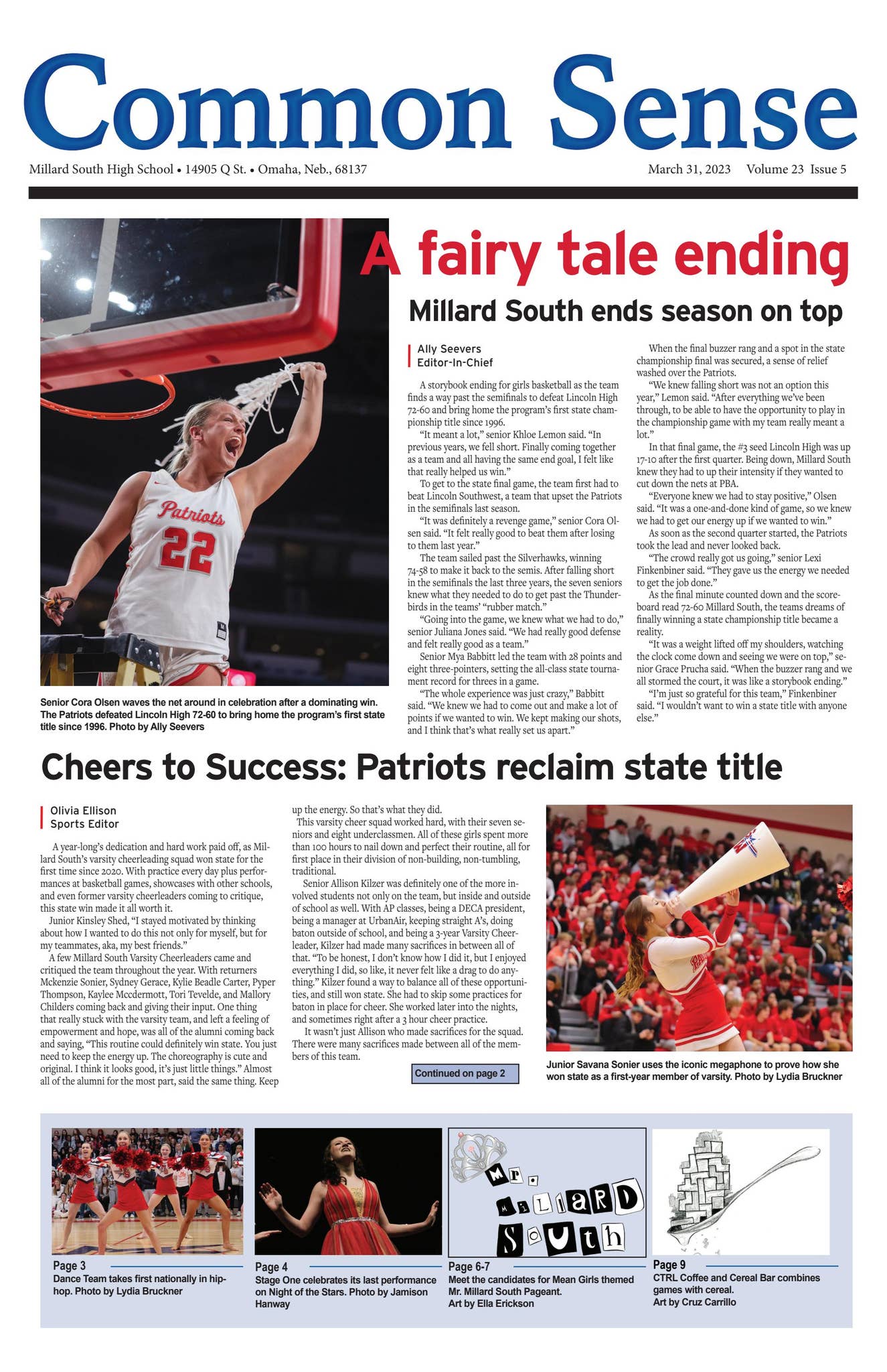 Common Sense Volume 23 Issue 5 March 31, 2023 by Millard South Common ...