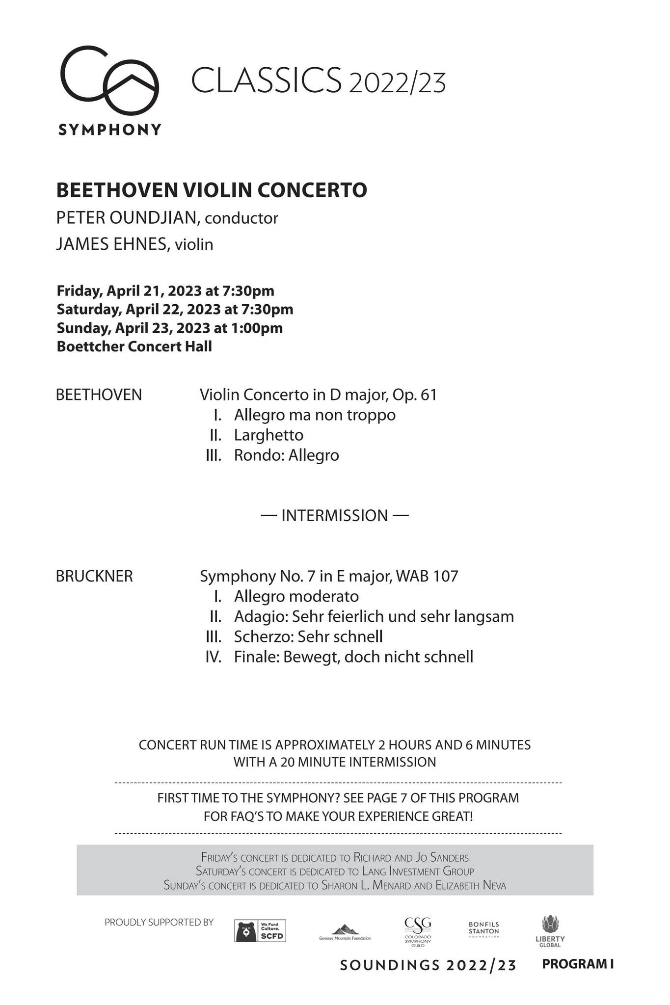 Program Notes: Beethoven Violin Concerto by Colorado Symphony - Issuu