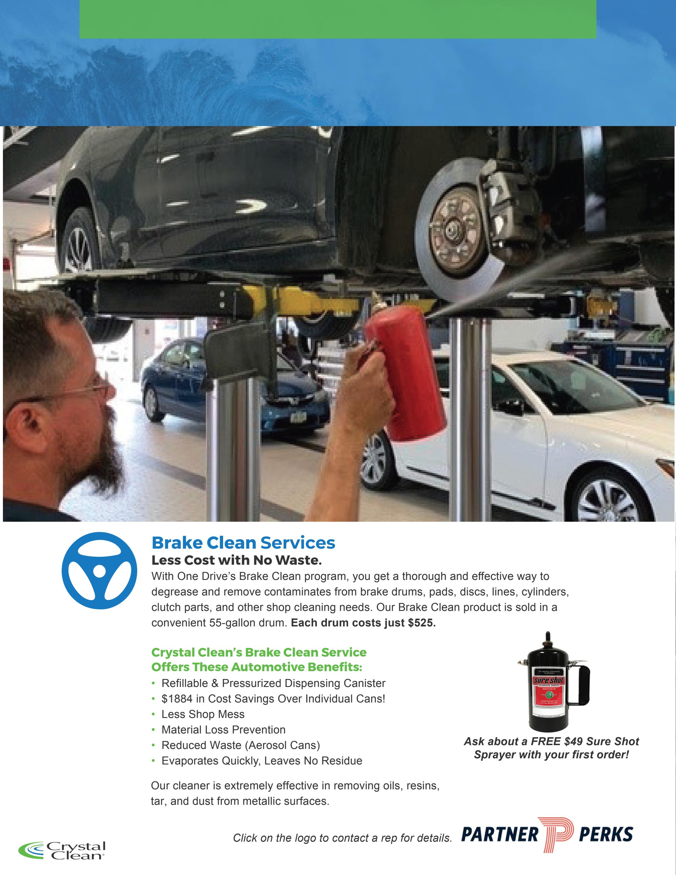Crystal Clean Bulk Brake Cleaner by Partner Perks by Drucker Group, Inc