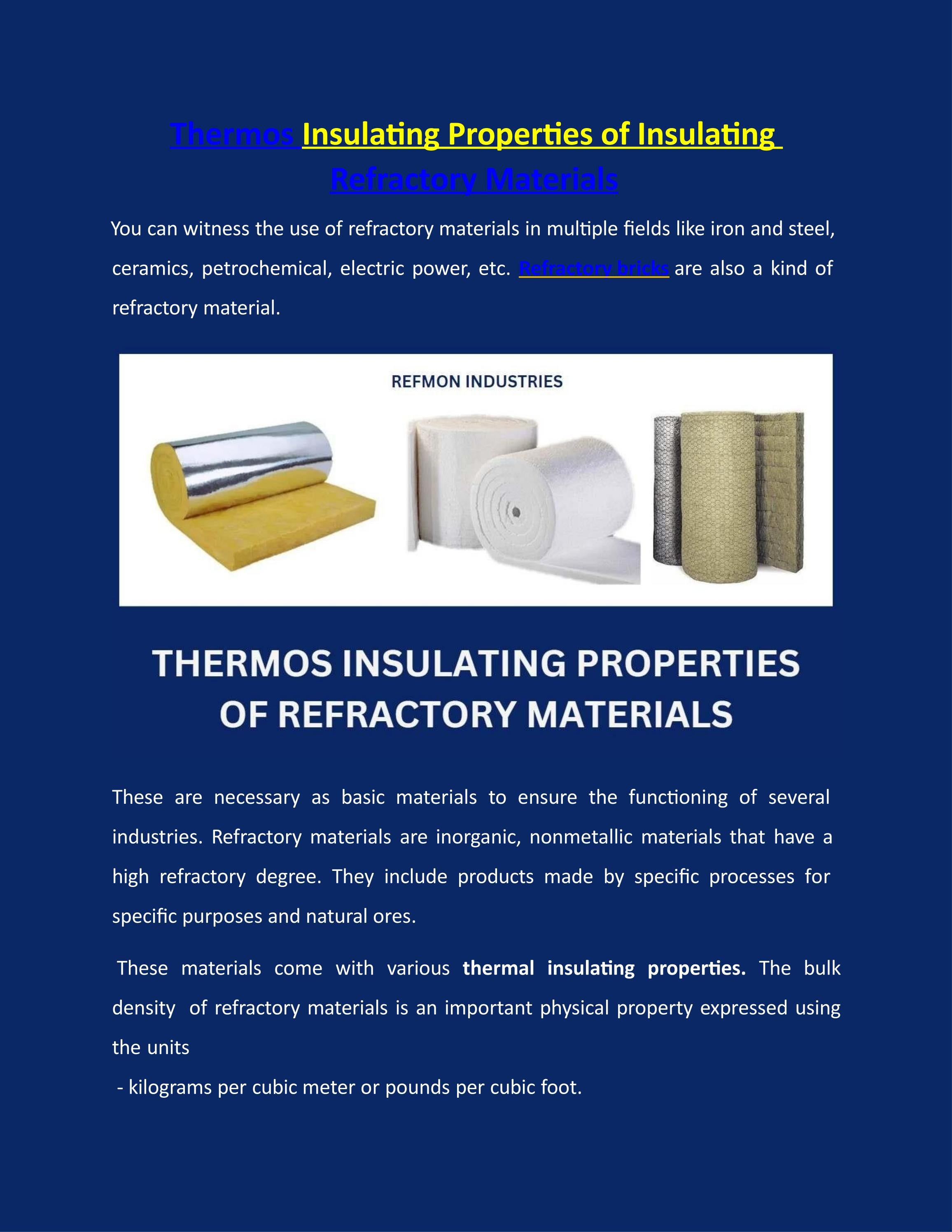 Thermos Insulating Properties of Refractory Materials by refmonin Issuu