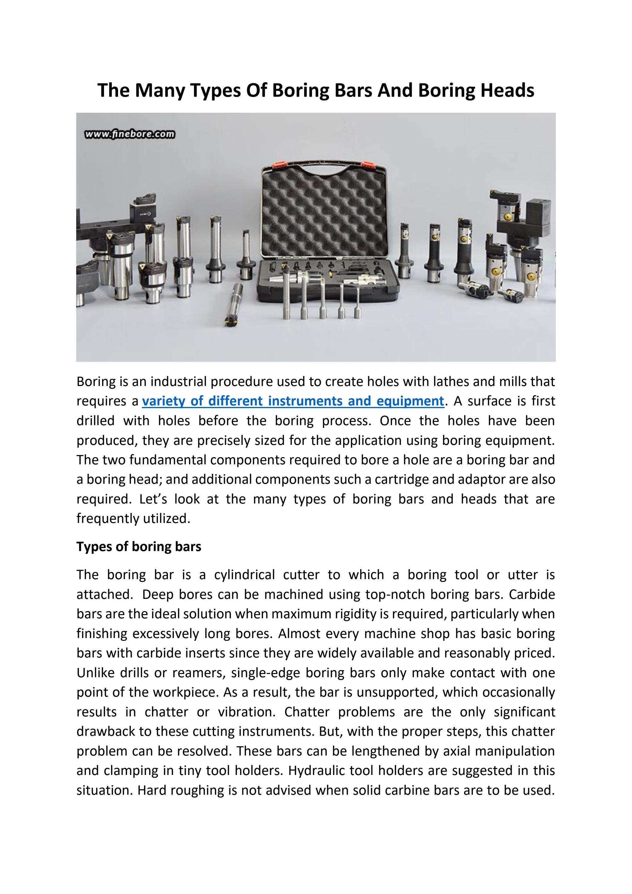 The Many Types Of Boring Bars And Boring Heads by Issuu
