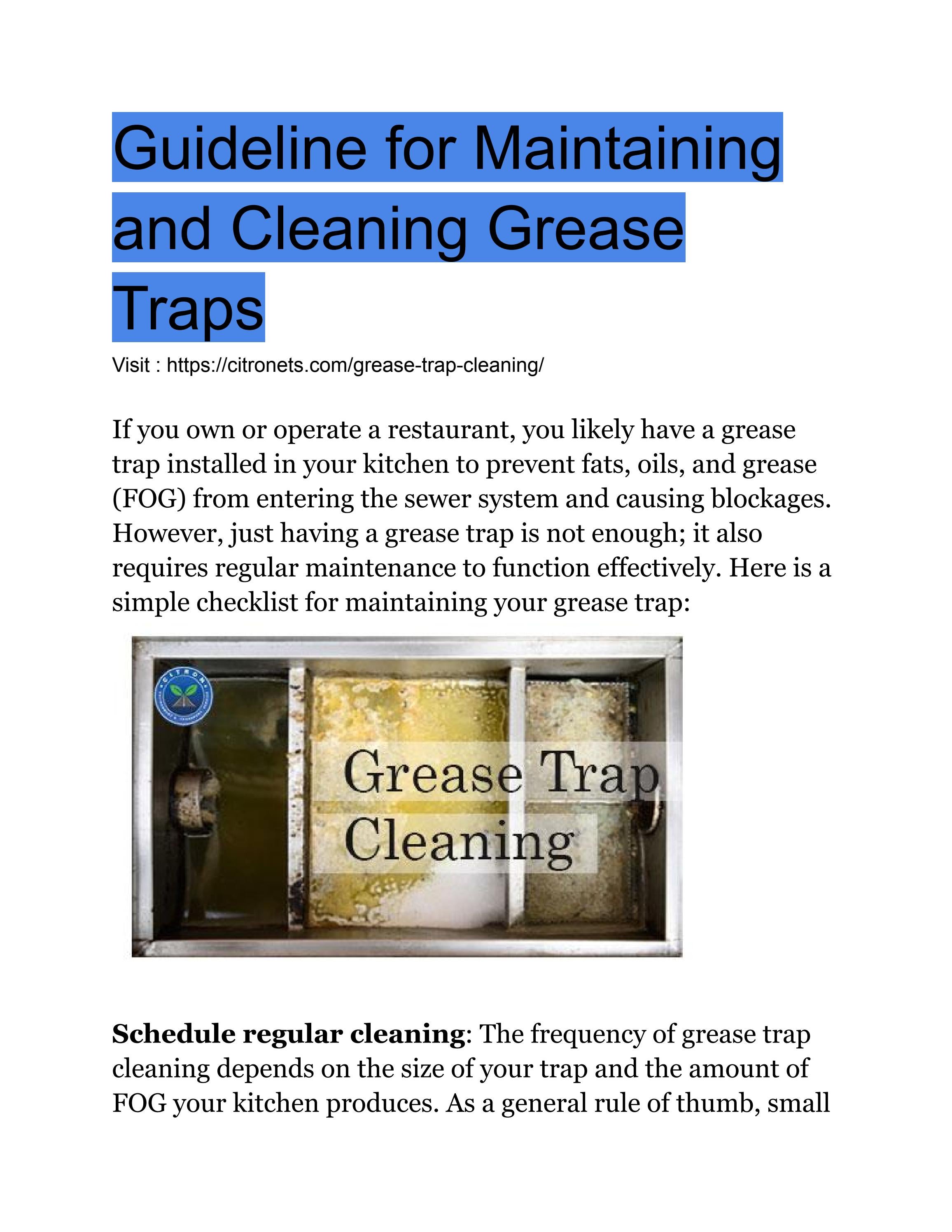 Grease Trap Cleaning in Abu Dhabi by uae Issuu