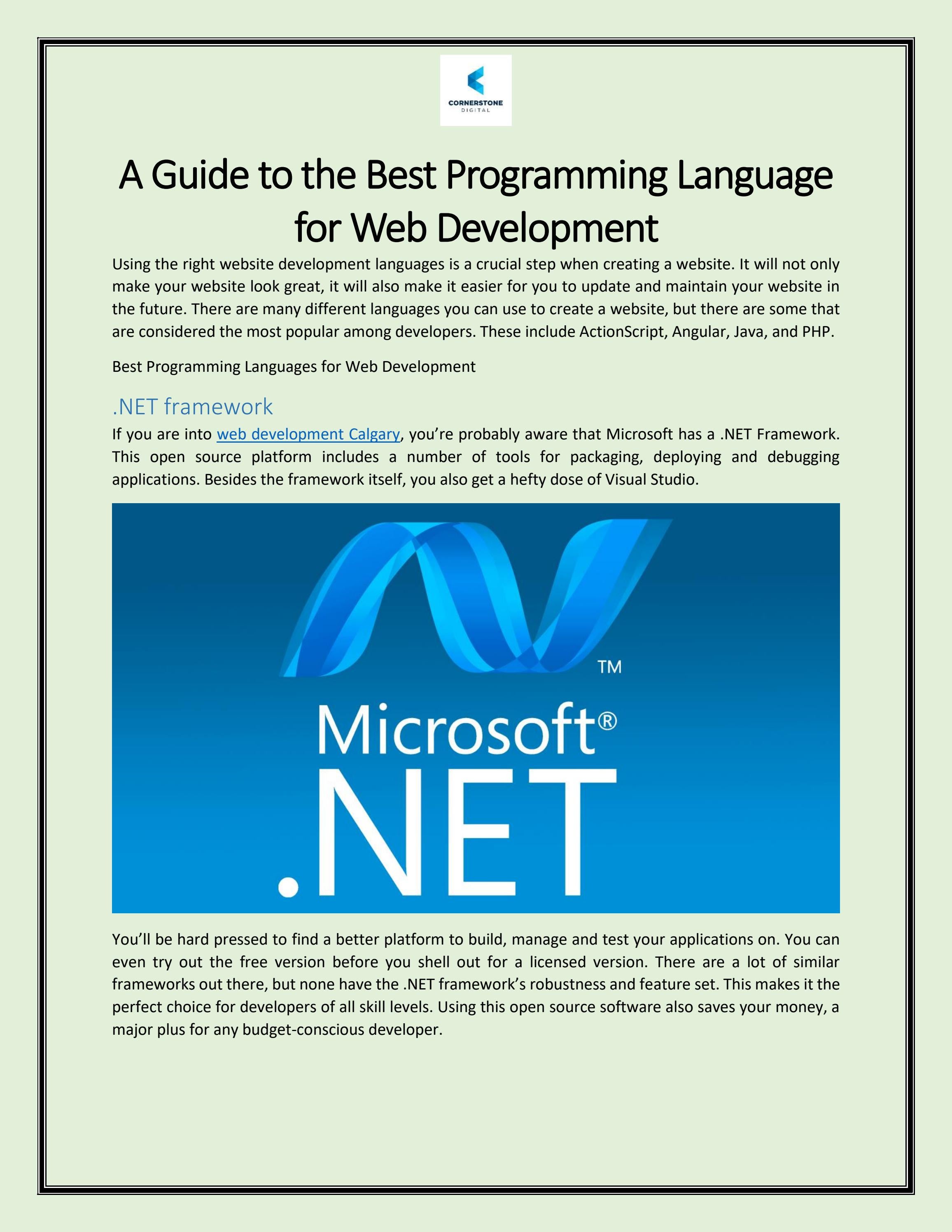 A Guide to the Best Programming Language for Web Development by ...