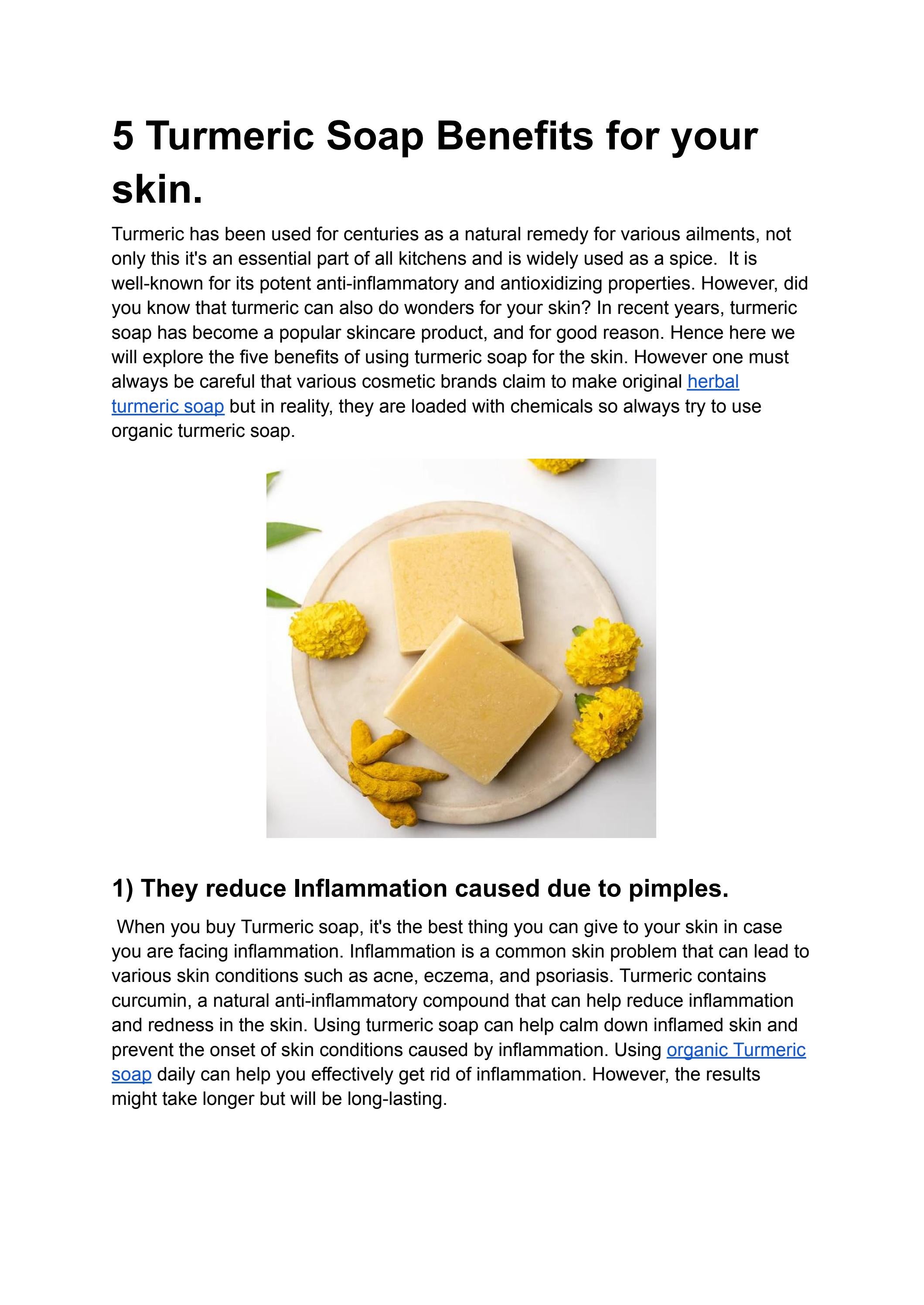 5 Turmeric Soap Benefits for your skin. by derma organics Issuu