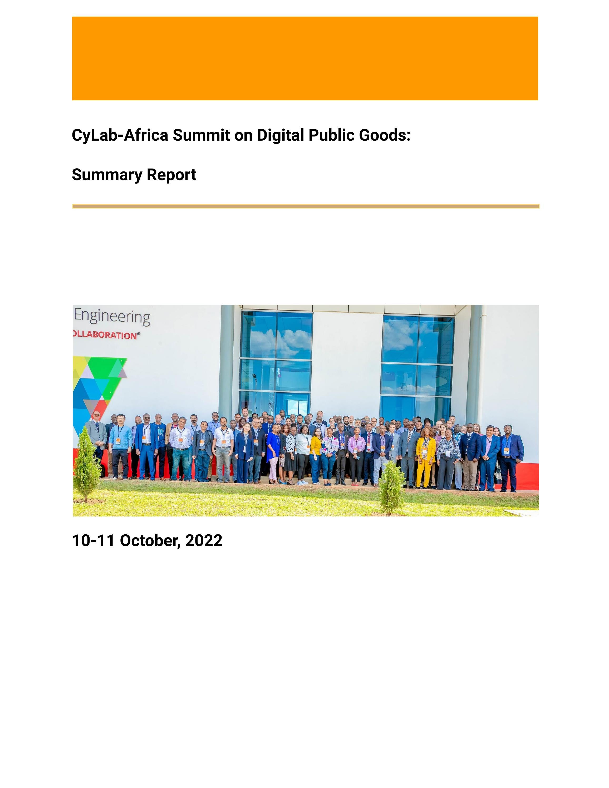 CyLab-Africa Summit on Digital Public Goods: Summary Report by ...
