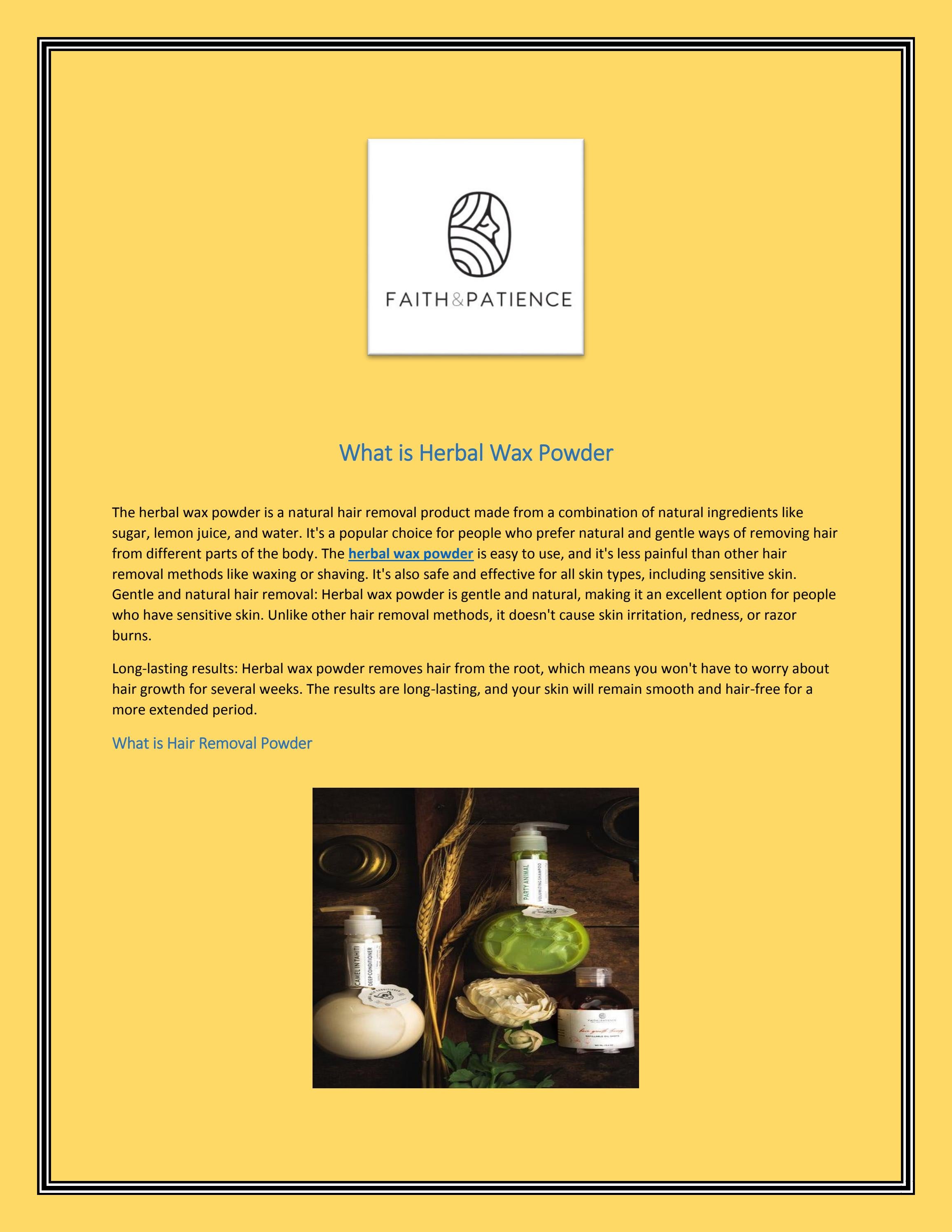 herbal wax powder by Faith and patience Issuu