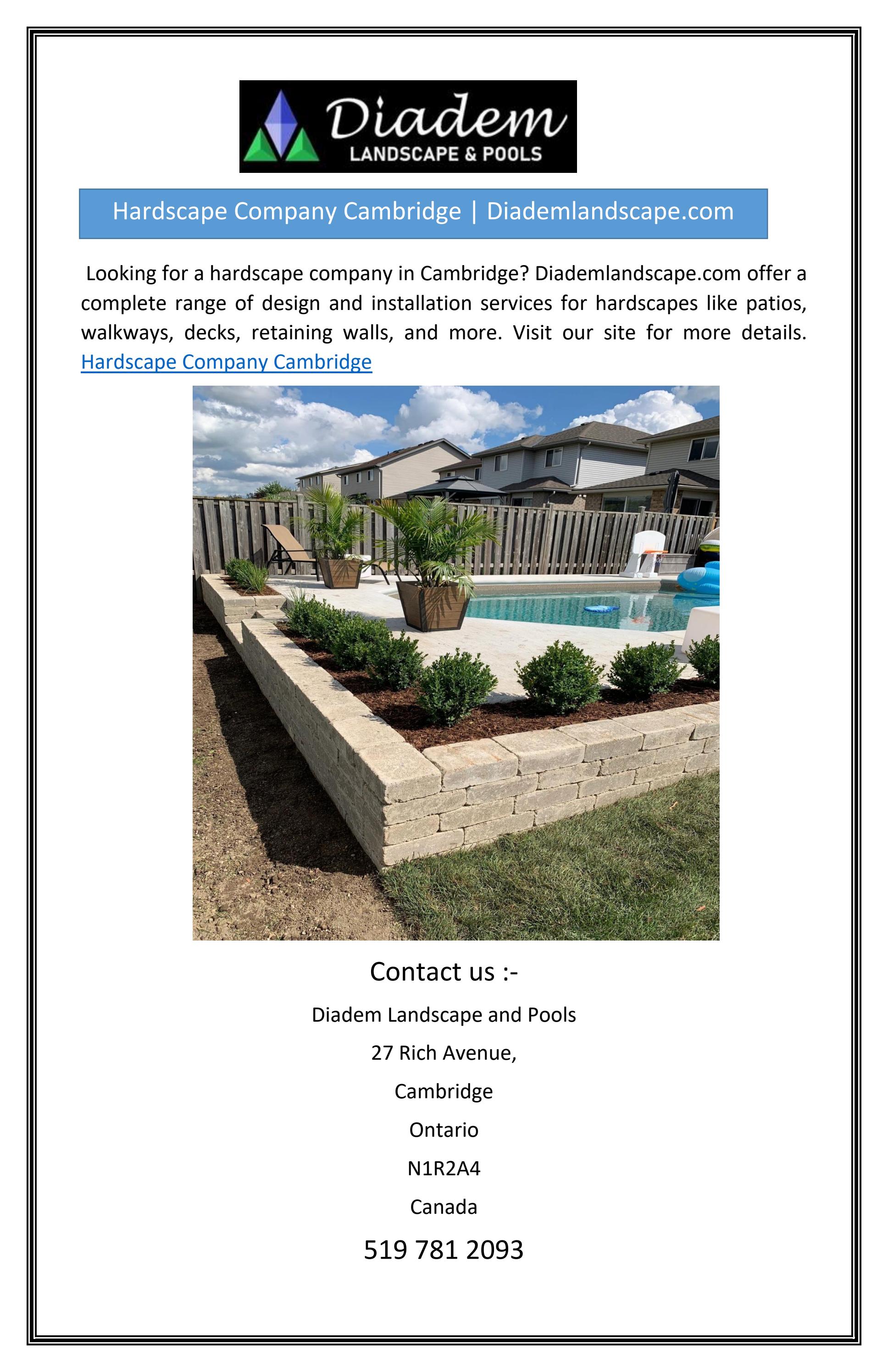 Hardscape Company Cambridge by Diadem landscape