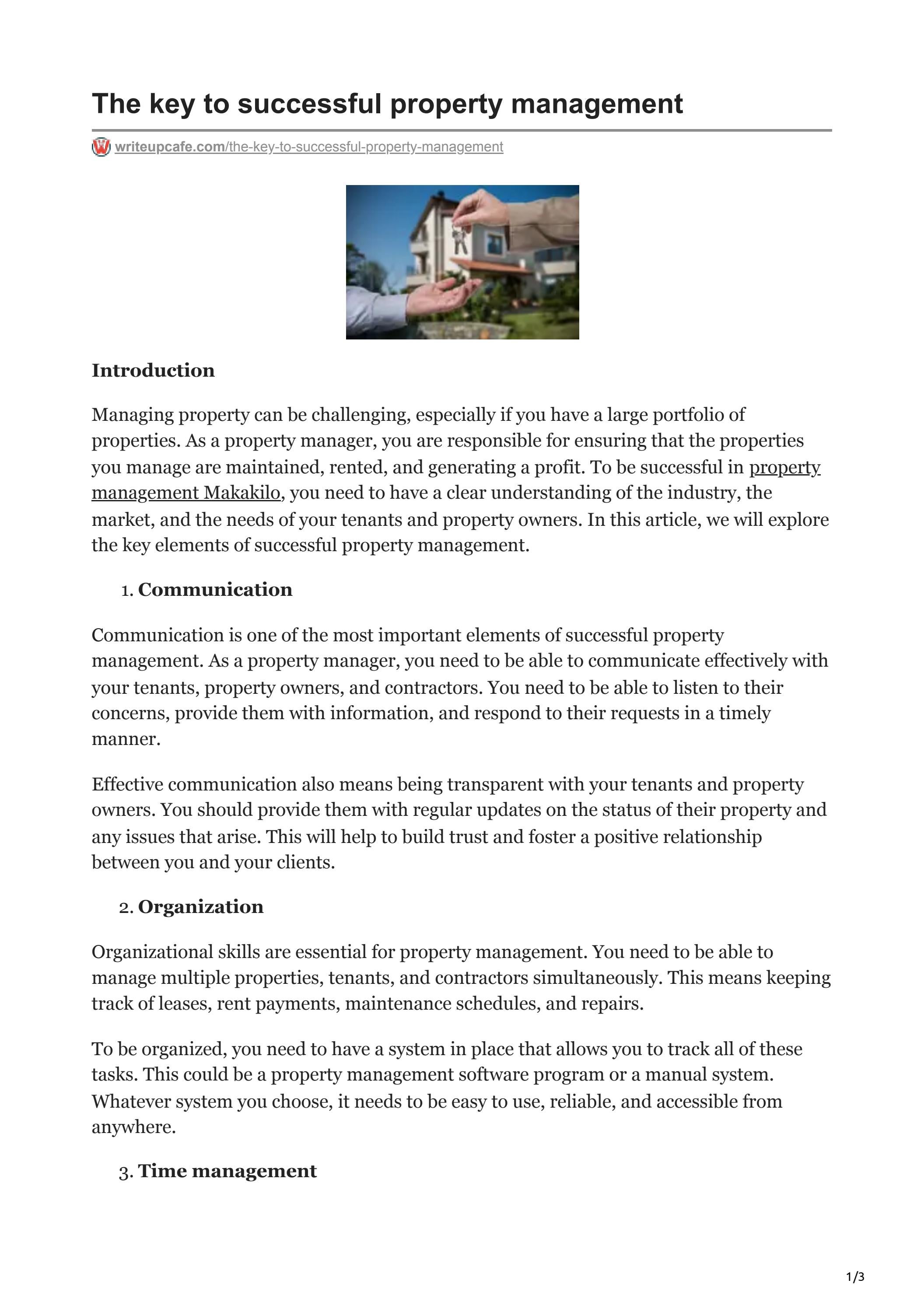 The key to successful property management by Marie Hansen Properties