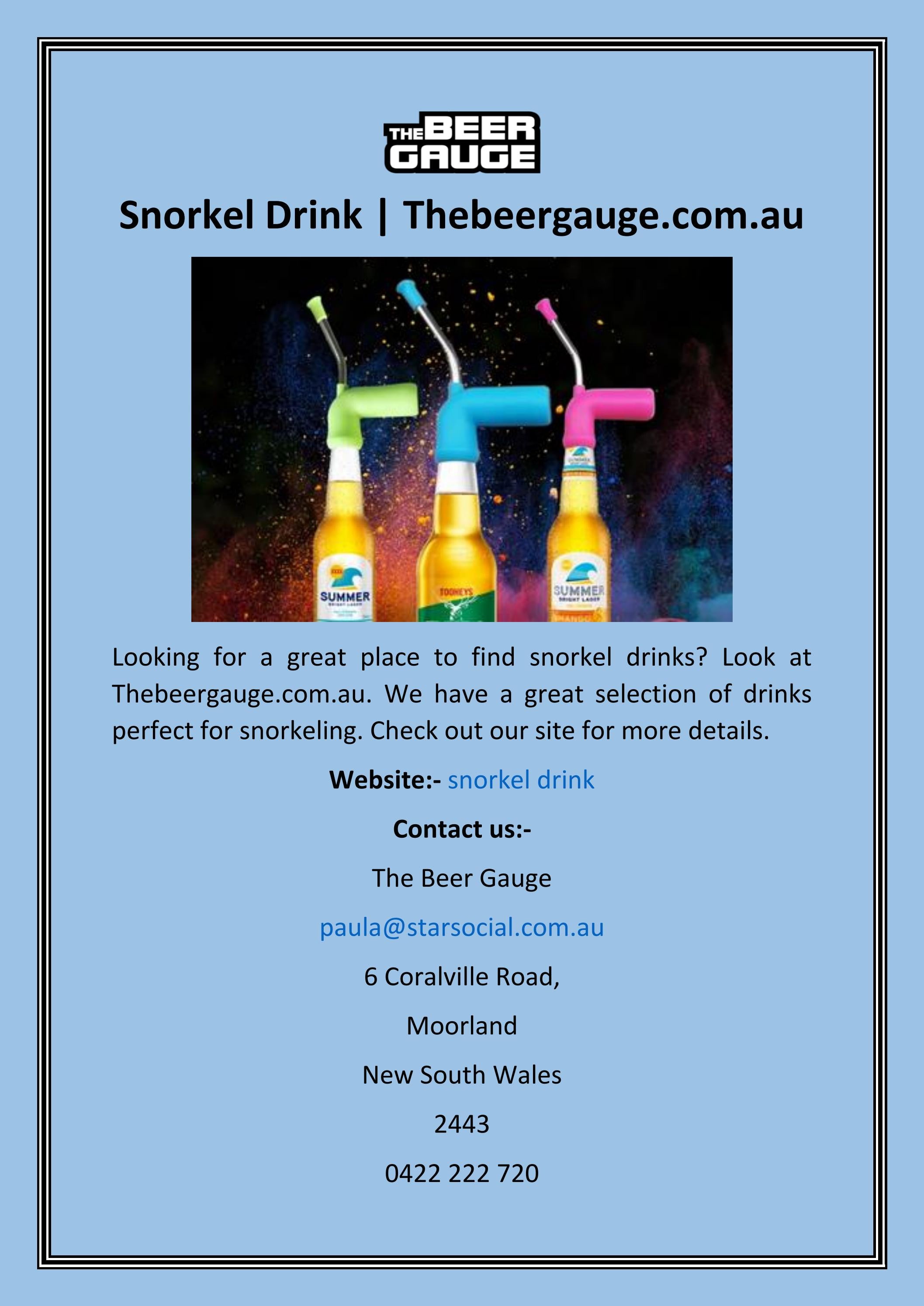 Snorkel Drink by The Beer Gauge Issuu