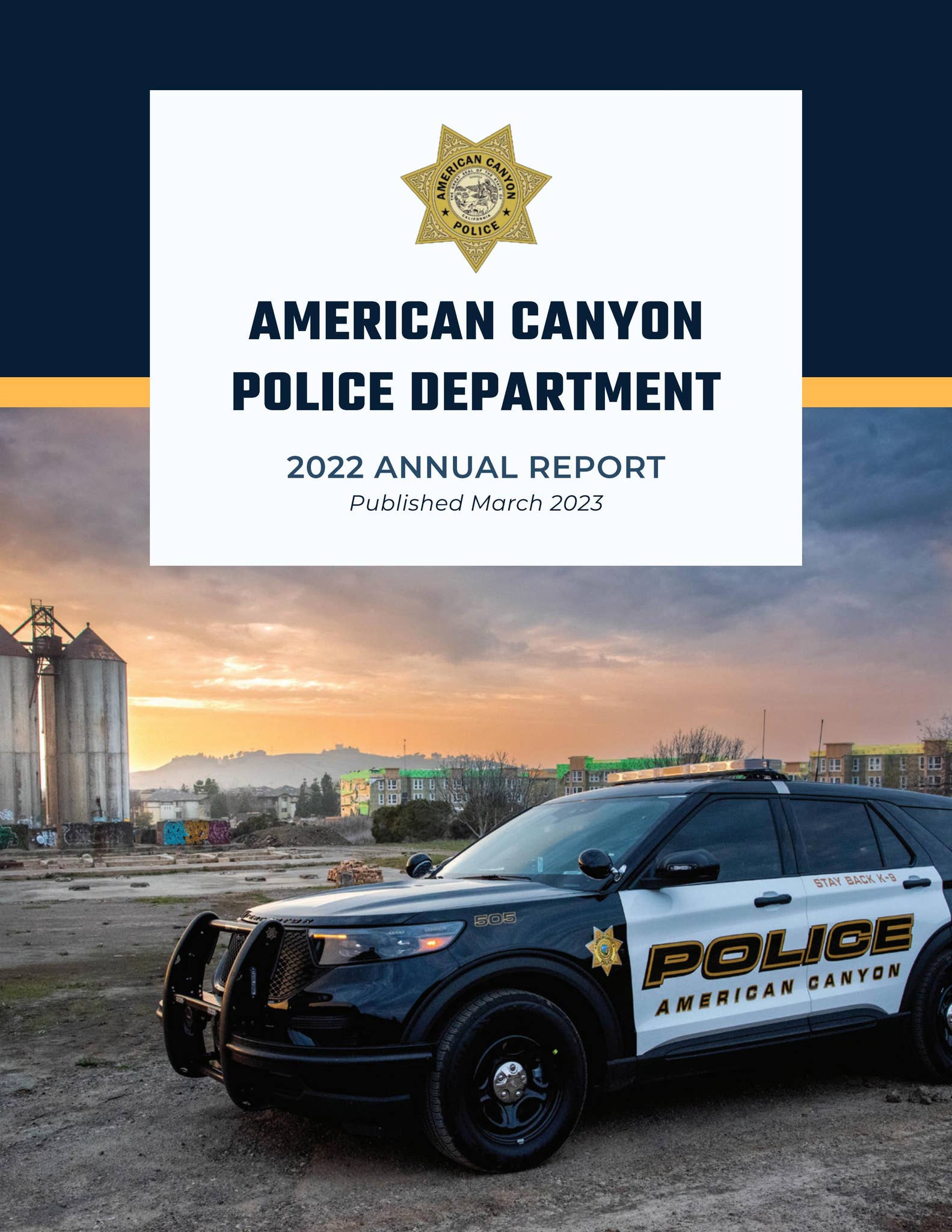 American Canyon Police Department 2022 Annual Report by American Canyon -  Issuu