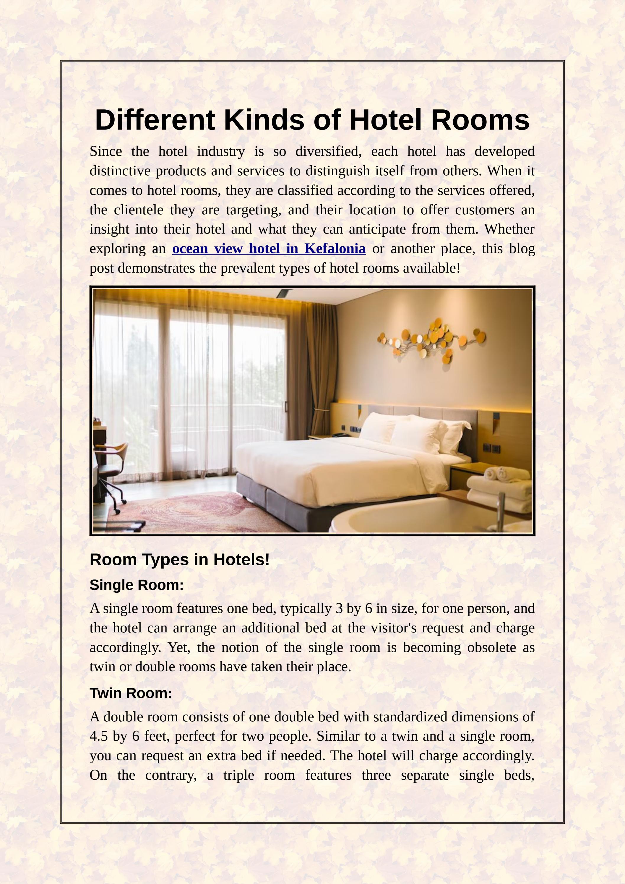 How Many Types Of Rooms Are There In A Hotel By Liberatos Village Issuu