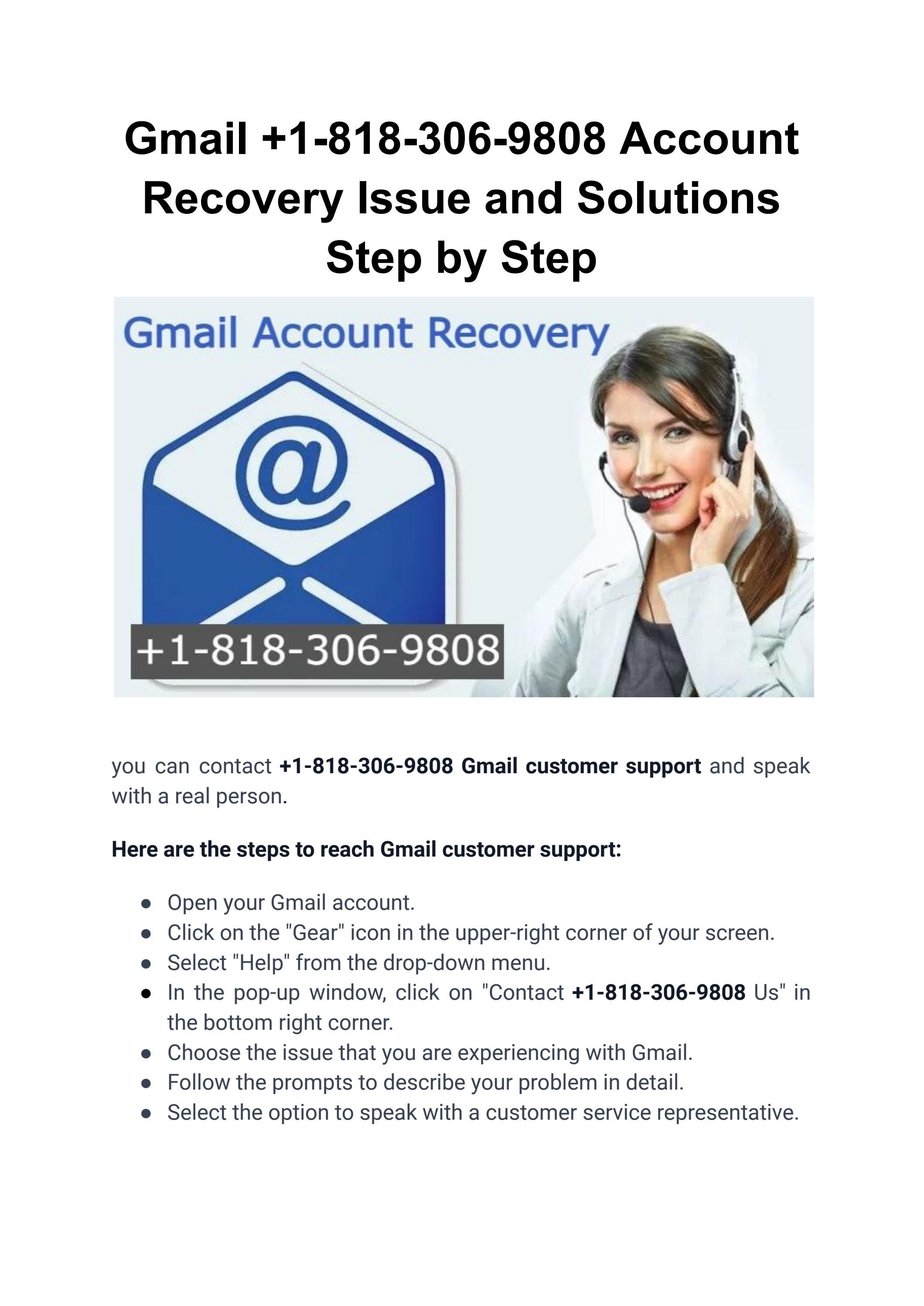 Gmail 1 888 239 5843 Account Recovery By GetHuman Issuu
