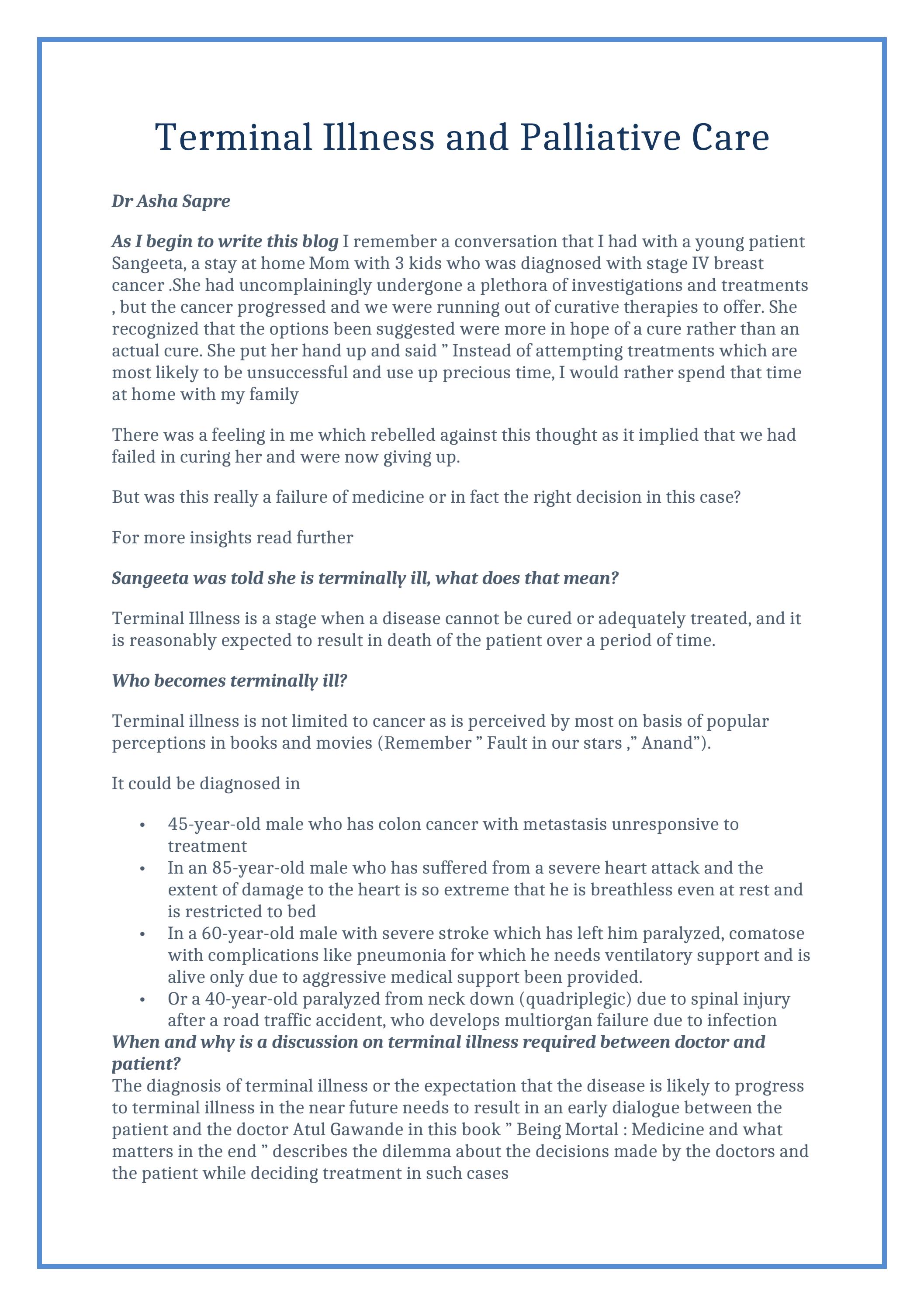 Terminal Illness and Palliative Care by Care First Issuu
