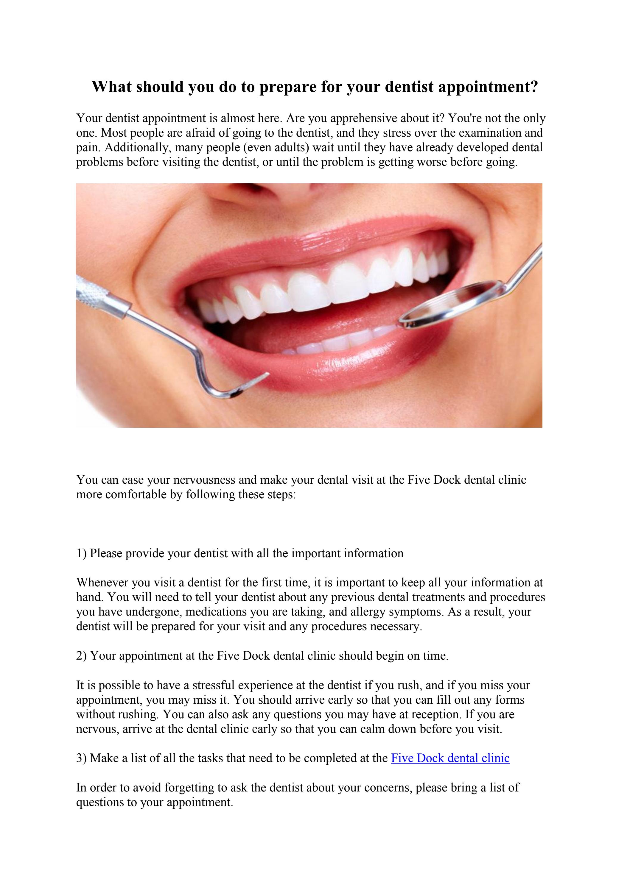 What should you do to prepare for your dentist appointment? by Soothing