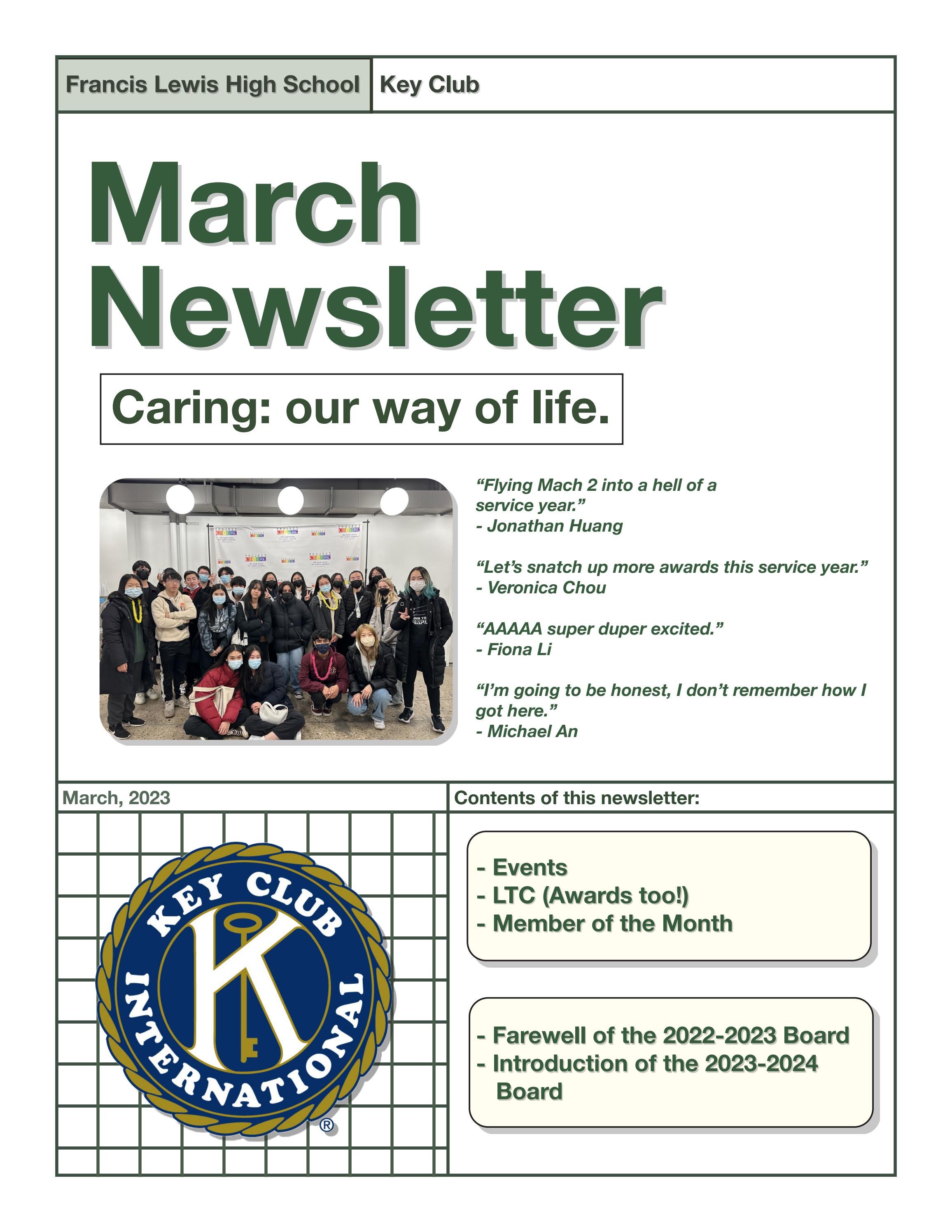 FLHSKC March 2023 Newsletter by Francis Lewis HS Key Club Issuu