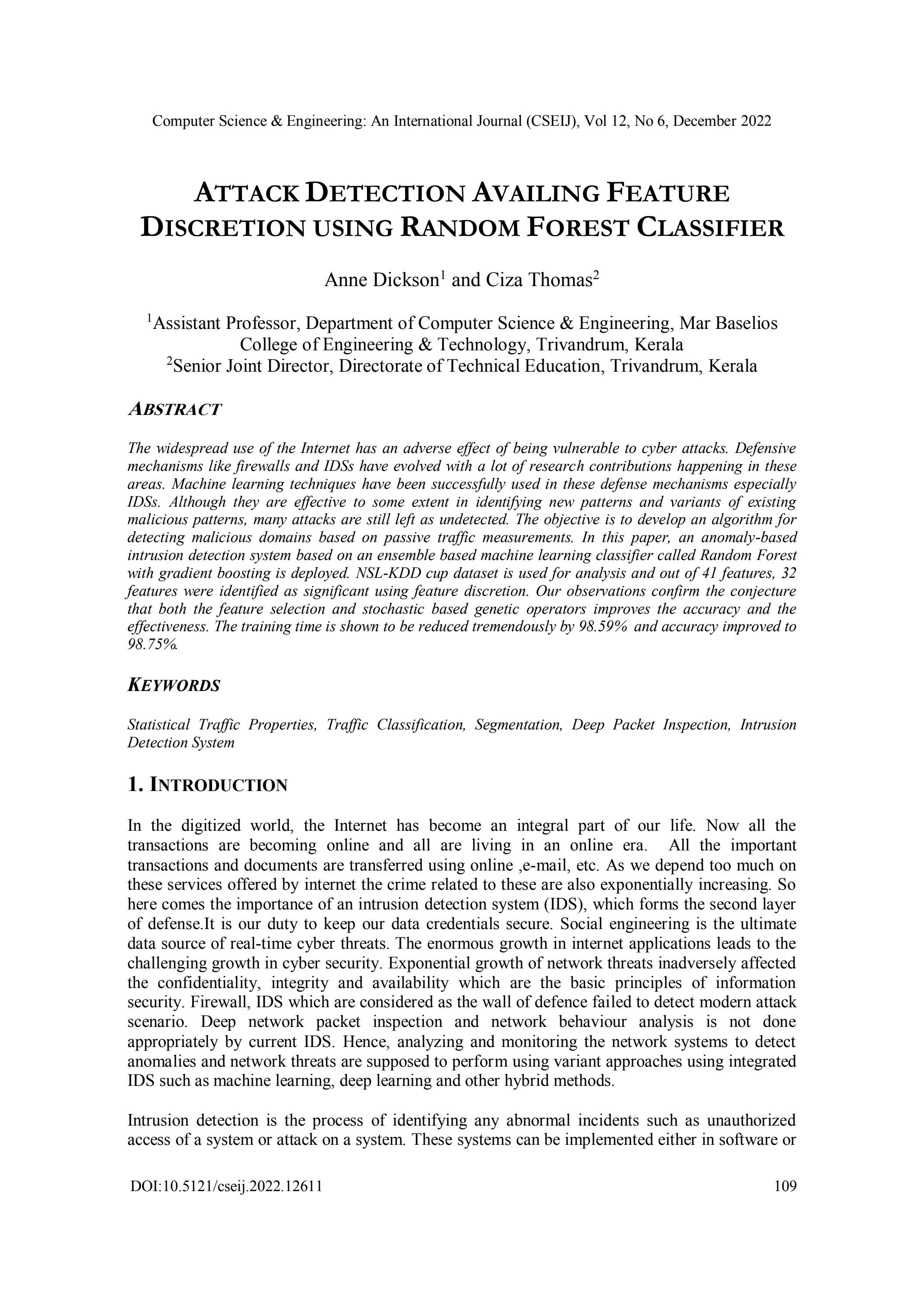 attack-detection-availing-feature-discretion-using-random-forest