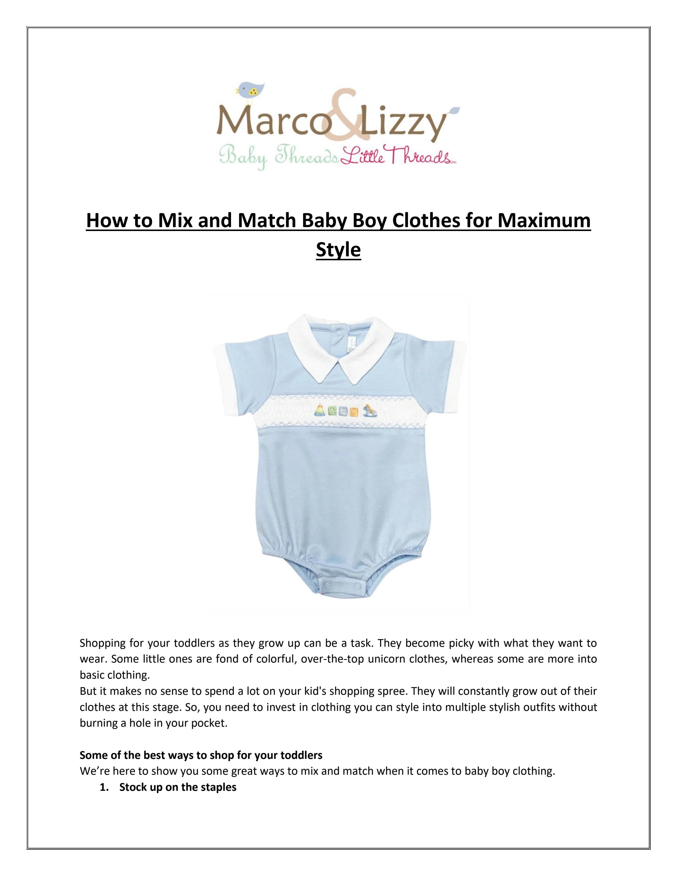 How to mix and match baby boy clothes for maximum style by