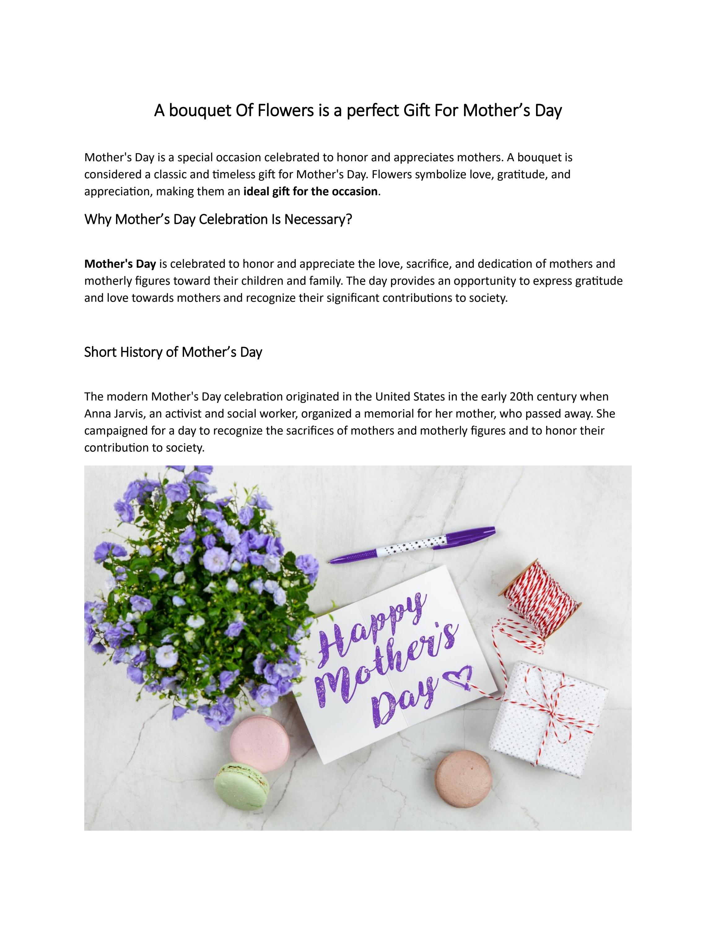 A bouquet Of Flowers is a perfect Gift For Mother by fromyouflower.pk