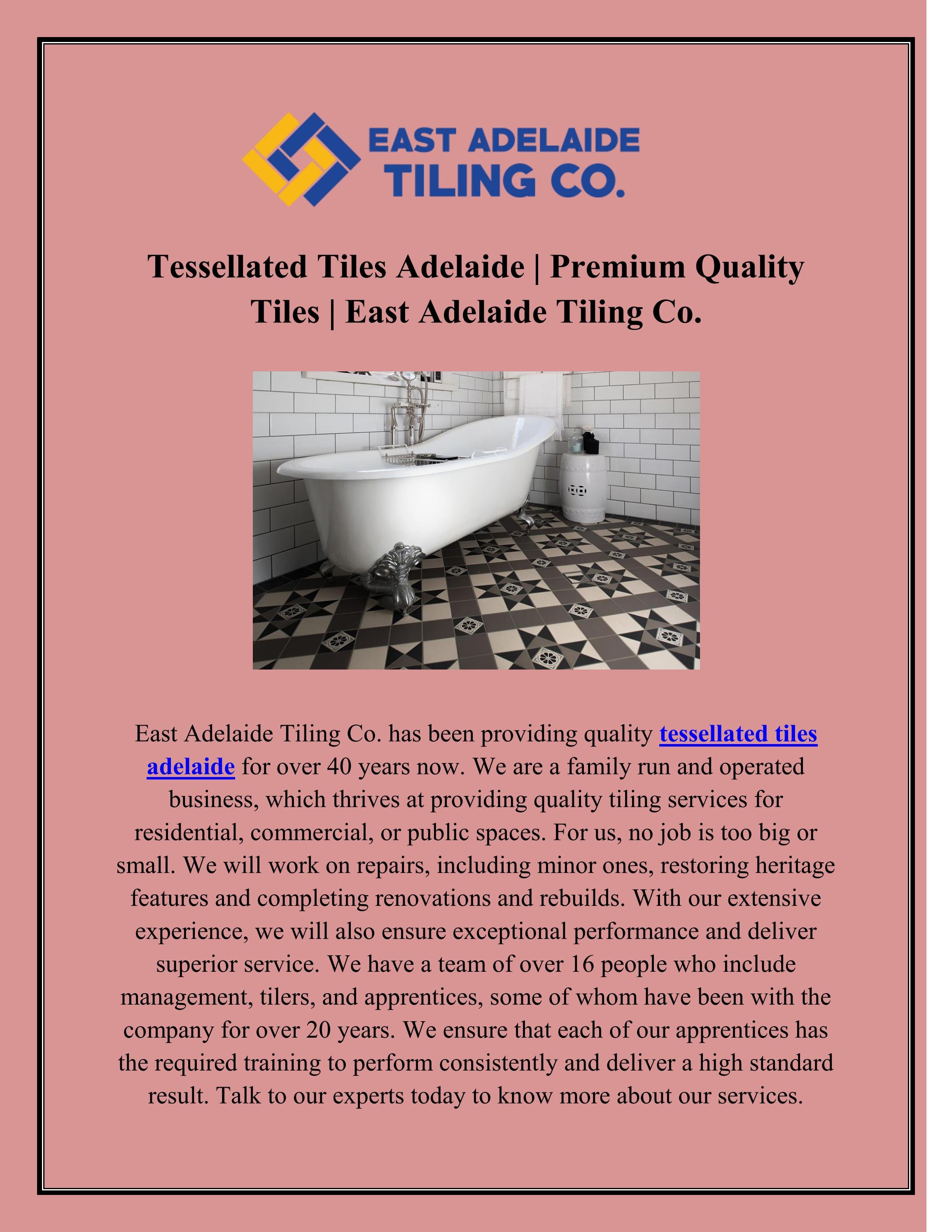 Tessellated Tiles Adelaide Premium Quality Tiles East Adelaide