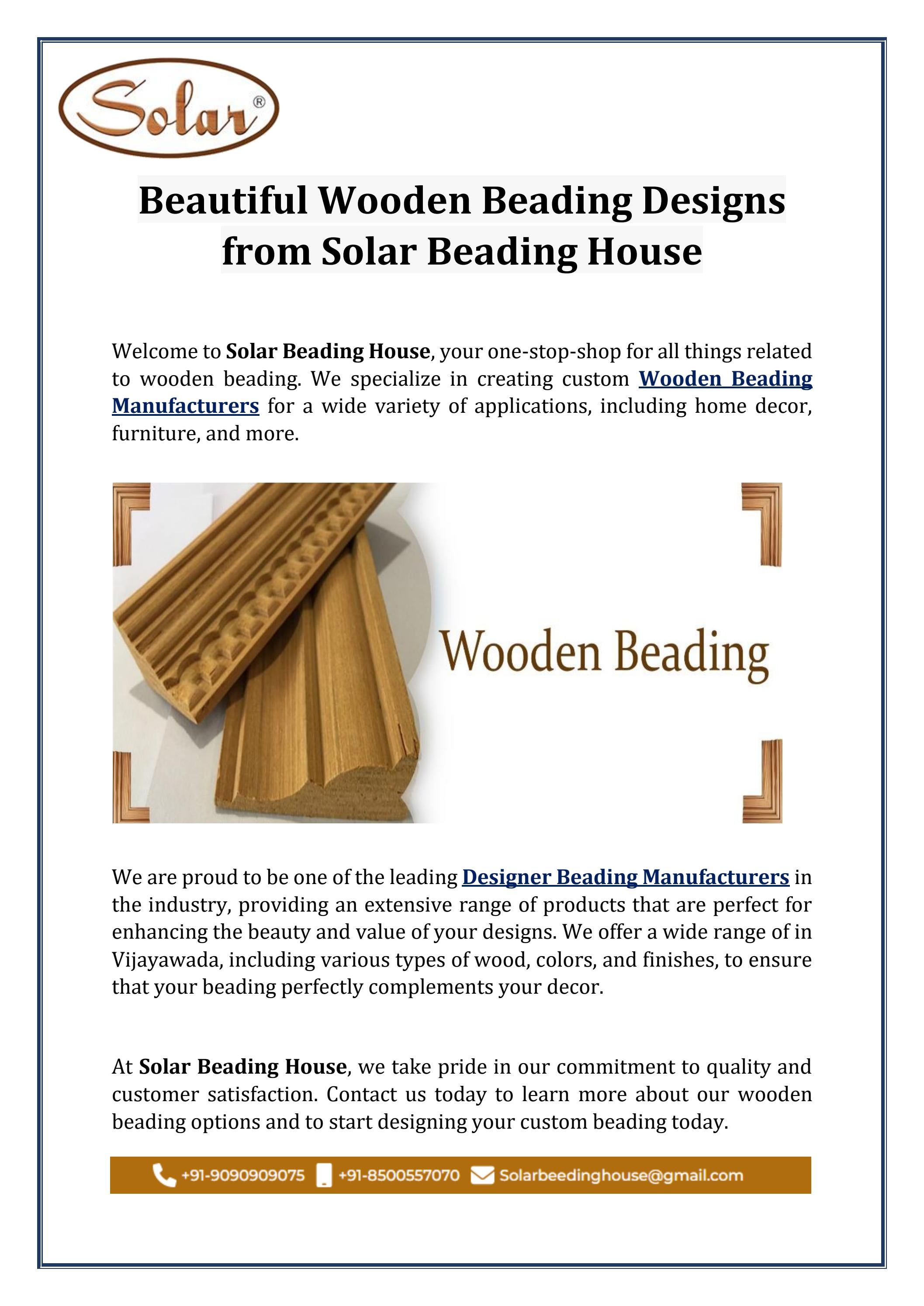 Beautiful Wooden Beading Designs from Solar Beading House by Solar Beeding House Issuu