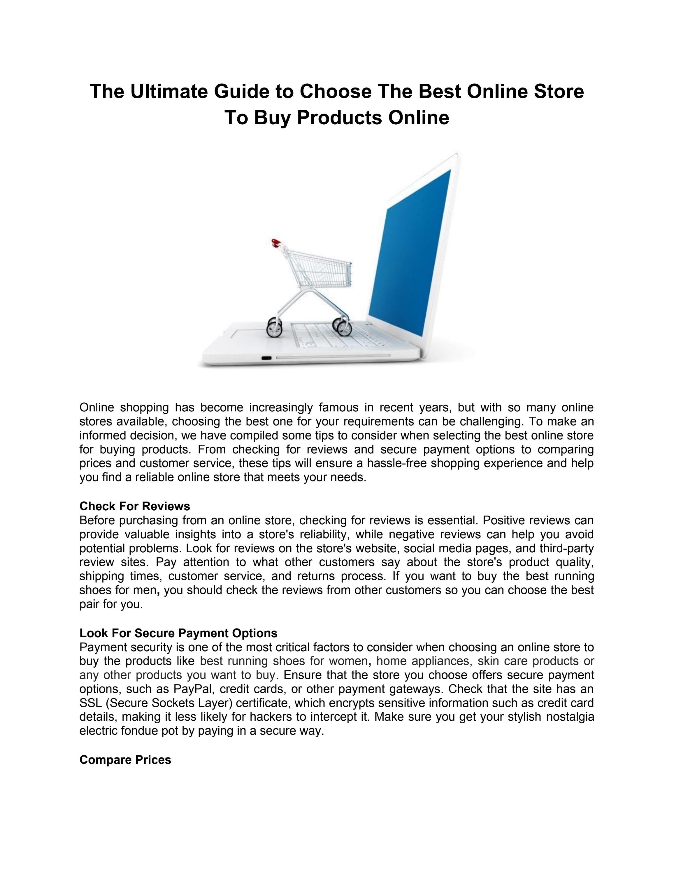 The Ultimate Guide to Choose The Best Online Store To Buy Products