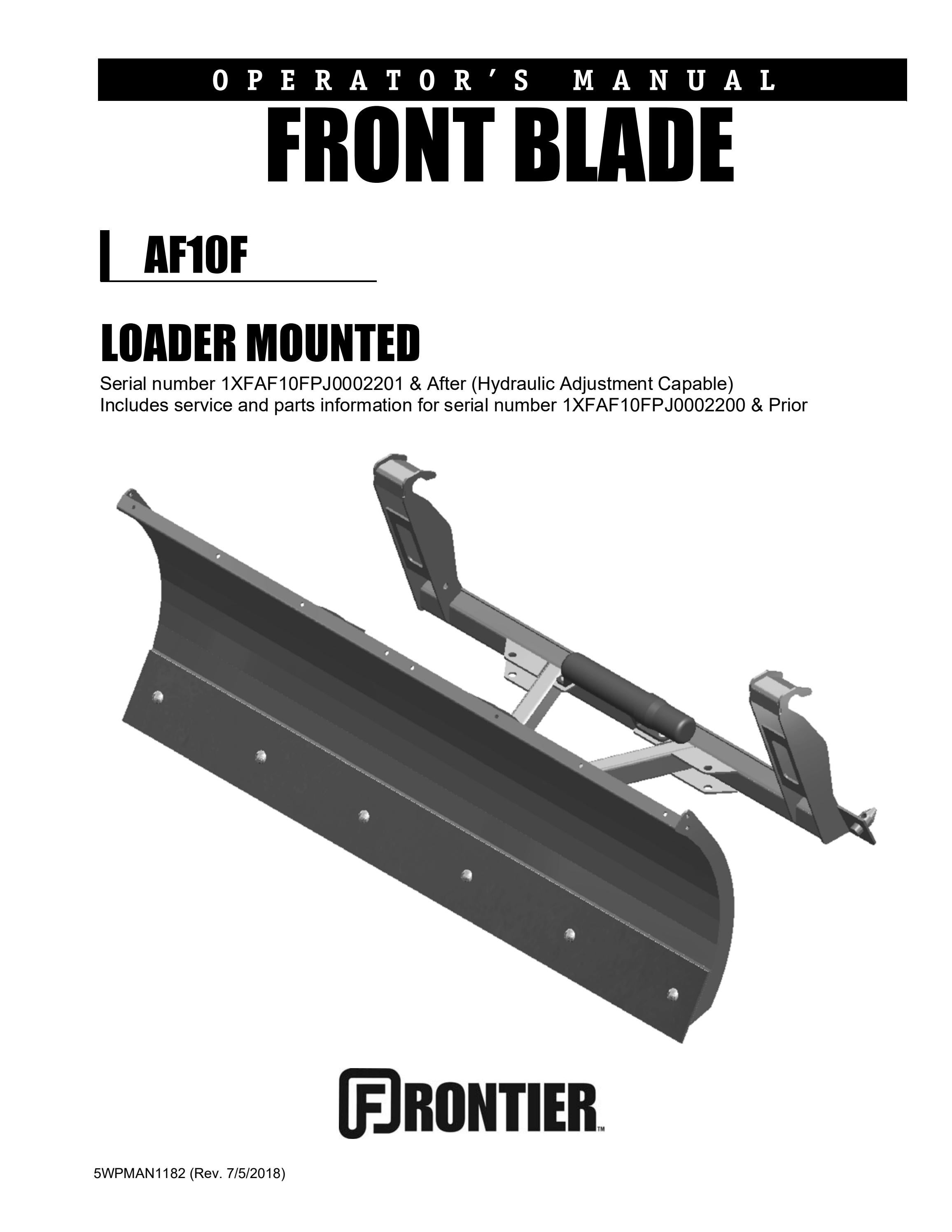 Frontier Front Blade AF10F Operator